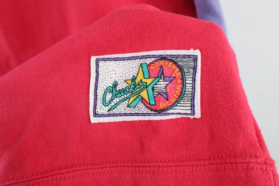 Converse × Vintage Vintage 80s 90s Converse Block Crewneck Sweatshirt Pink Size XL / US 12-14 / IT 48-50 - 4 Thumbnail