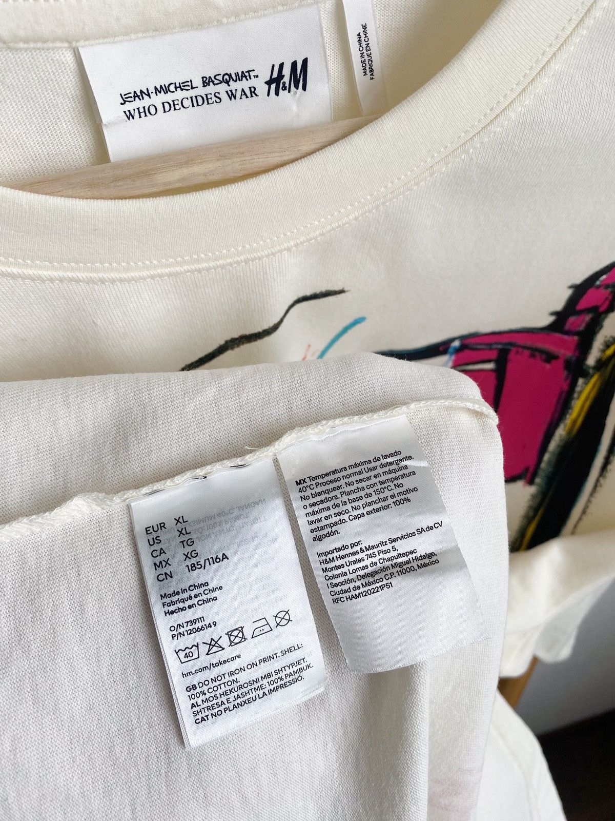 H&M × Jean-Michel Basquiat × Who Decides War WHO DECIDES WAR x BASQUIAT x H&M RELAXED FIT COTTON T-SHIRT Size US XL / EU 56 / 4 - 11 Thumbnail