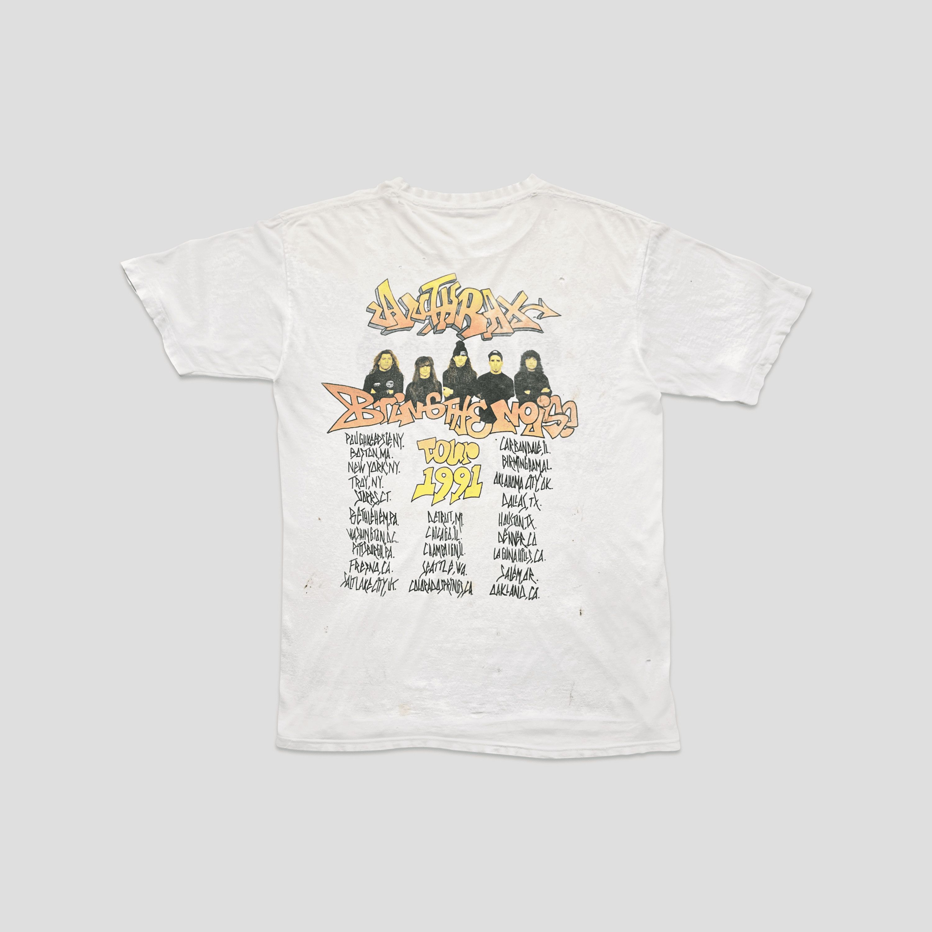 Band Tees Vintage 1991 Anthrax Bring The Noise Tour T-Shirt Size US M / EU 48-50 / 2 - 4 Thumbnail