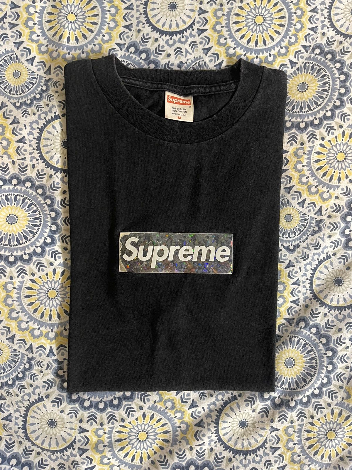 image of 2006 Supreme Holographic Box Logo Tee in Black, Men's (Size Medium)