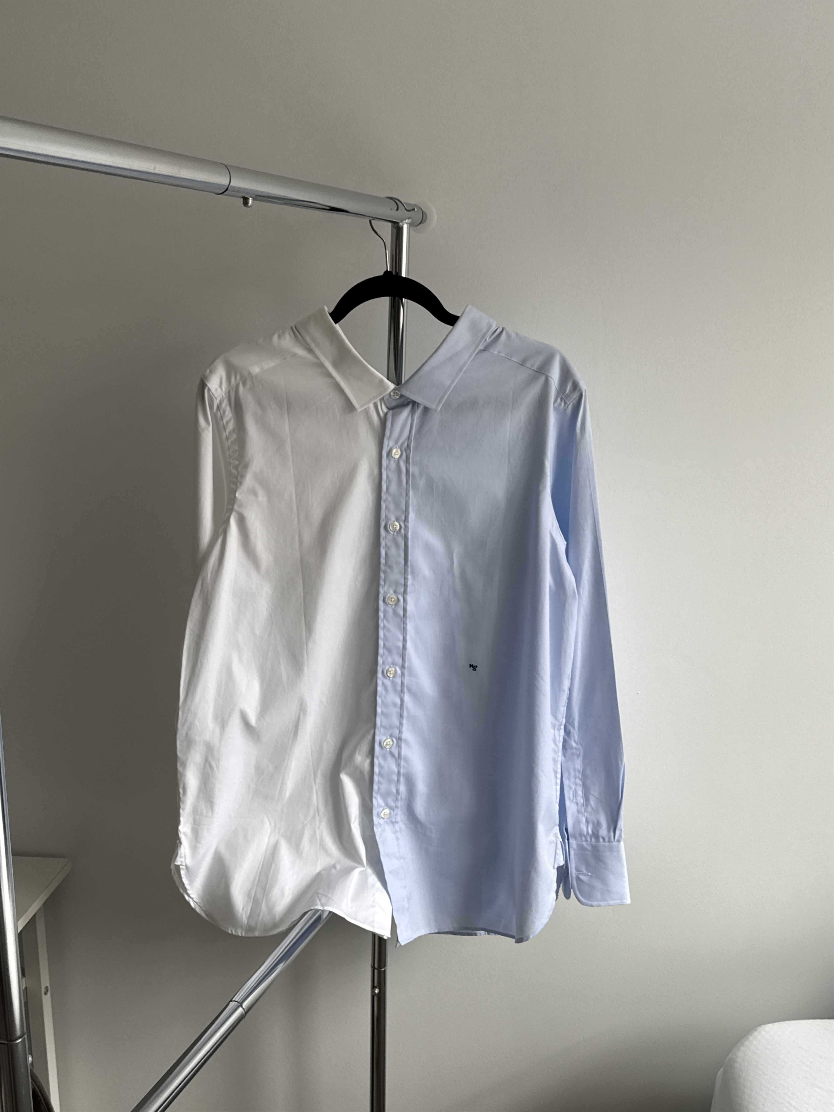 Other HOMMEGIRLS White Blue Double Side Button Shirt Trompe-l'œil Size US M / EU 48-50 / 2 - 2 Thumbnail
