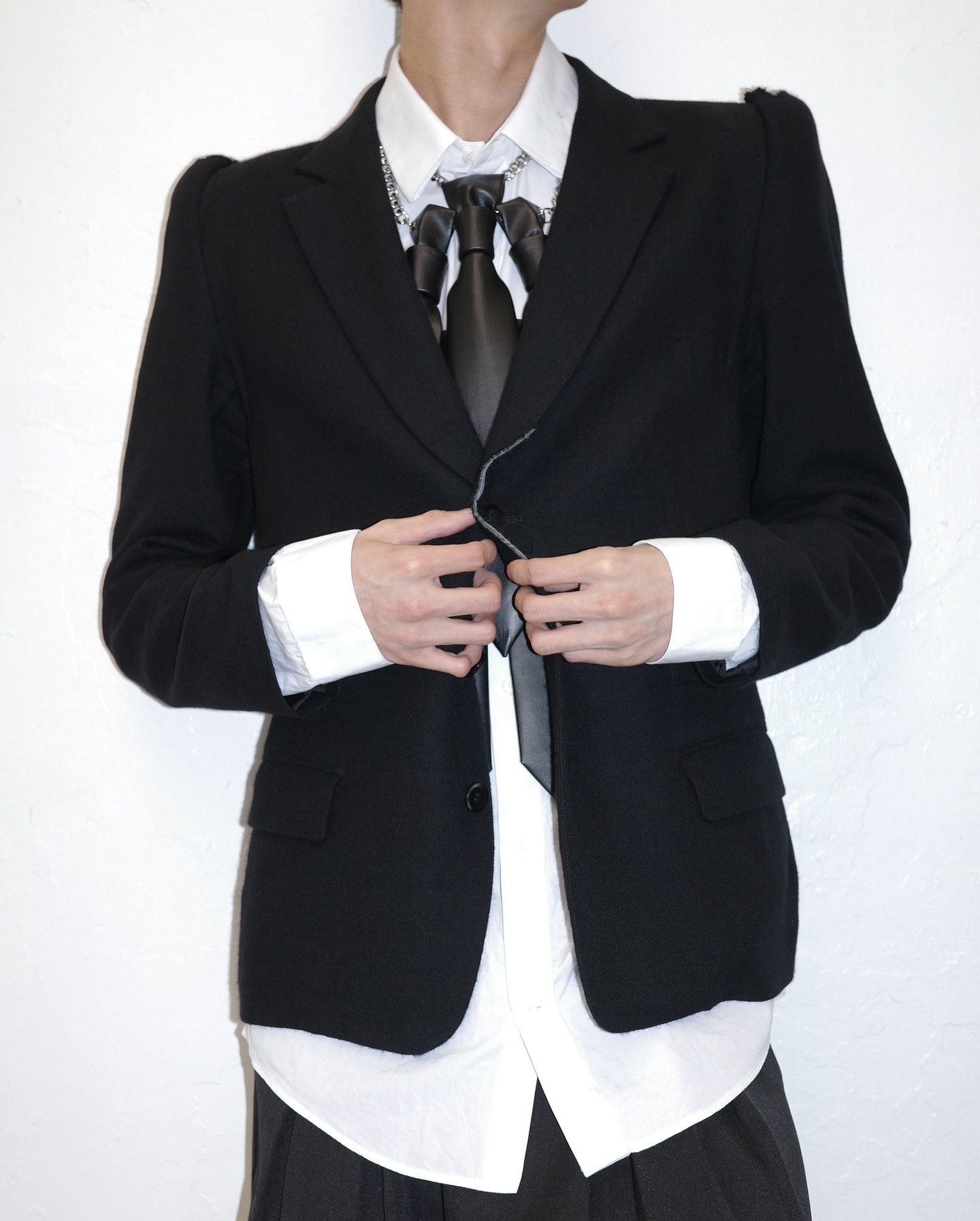 Noir Kei Ninomiya Noir Kei Ninomiya - Leather Multiple Necktie necklace black Size ONE SIZE - 5 Thumbnail