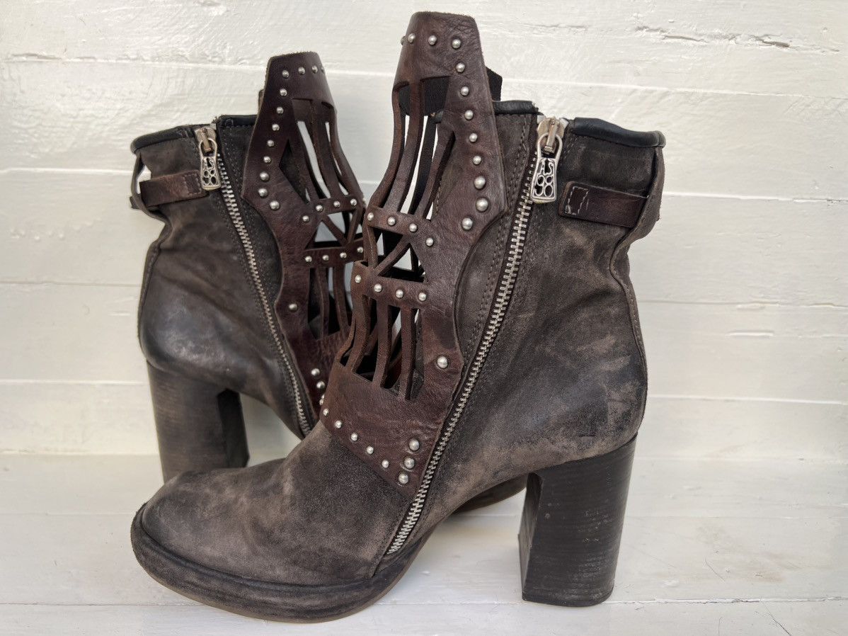 A.S.98 Airstep AS98 Brown Leather Suede Boho Biker Ankle Boots Size US 10 / IT 40 - 8 Thumbnail