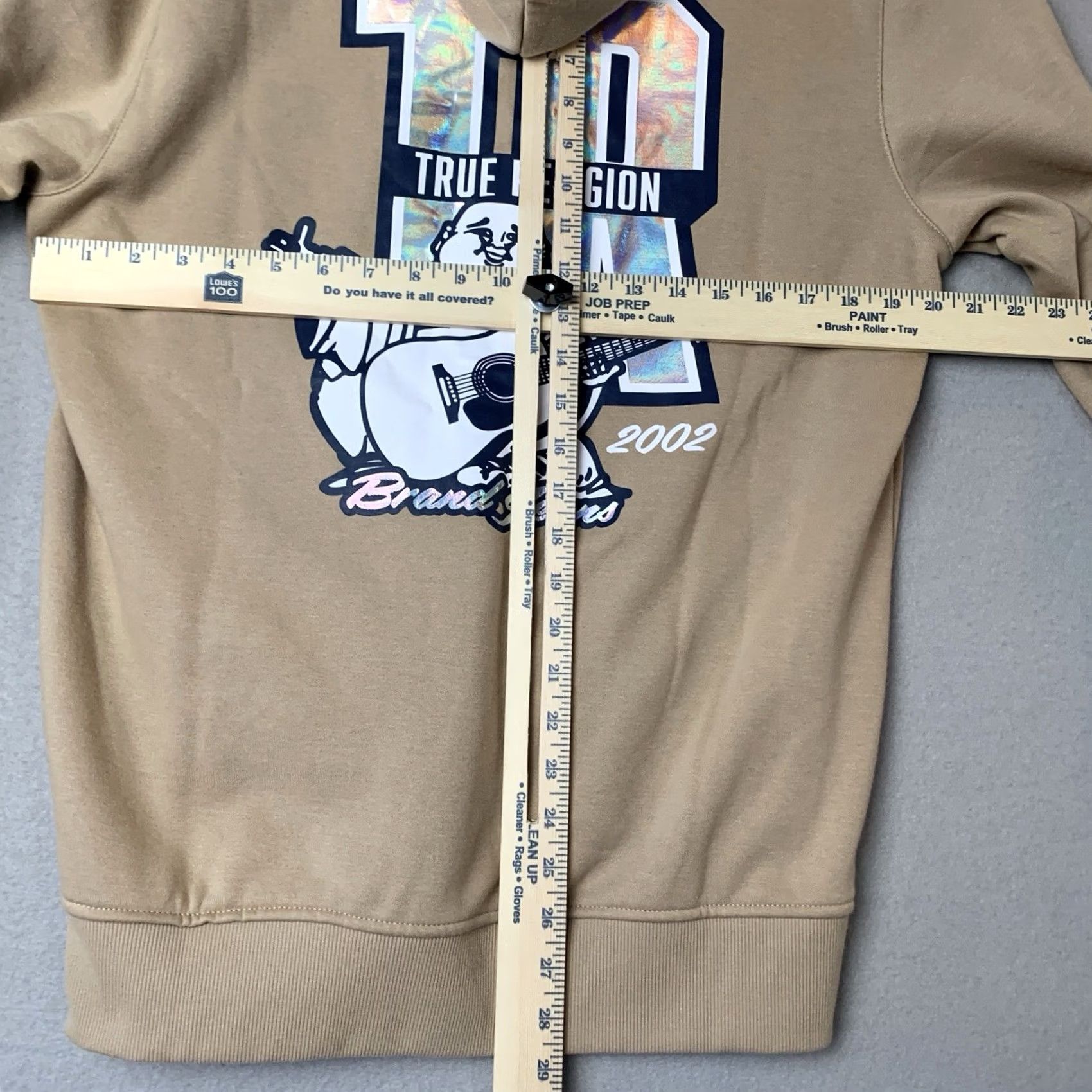 True Religion VINTAGE True Religion Hoodie Mens Large Beige Graphic Print Full Zip Fleece NWT Size US L / EU 52-54 / 3 - 6 Thumbnail