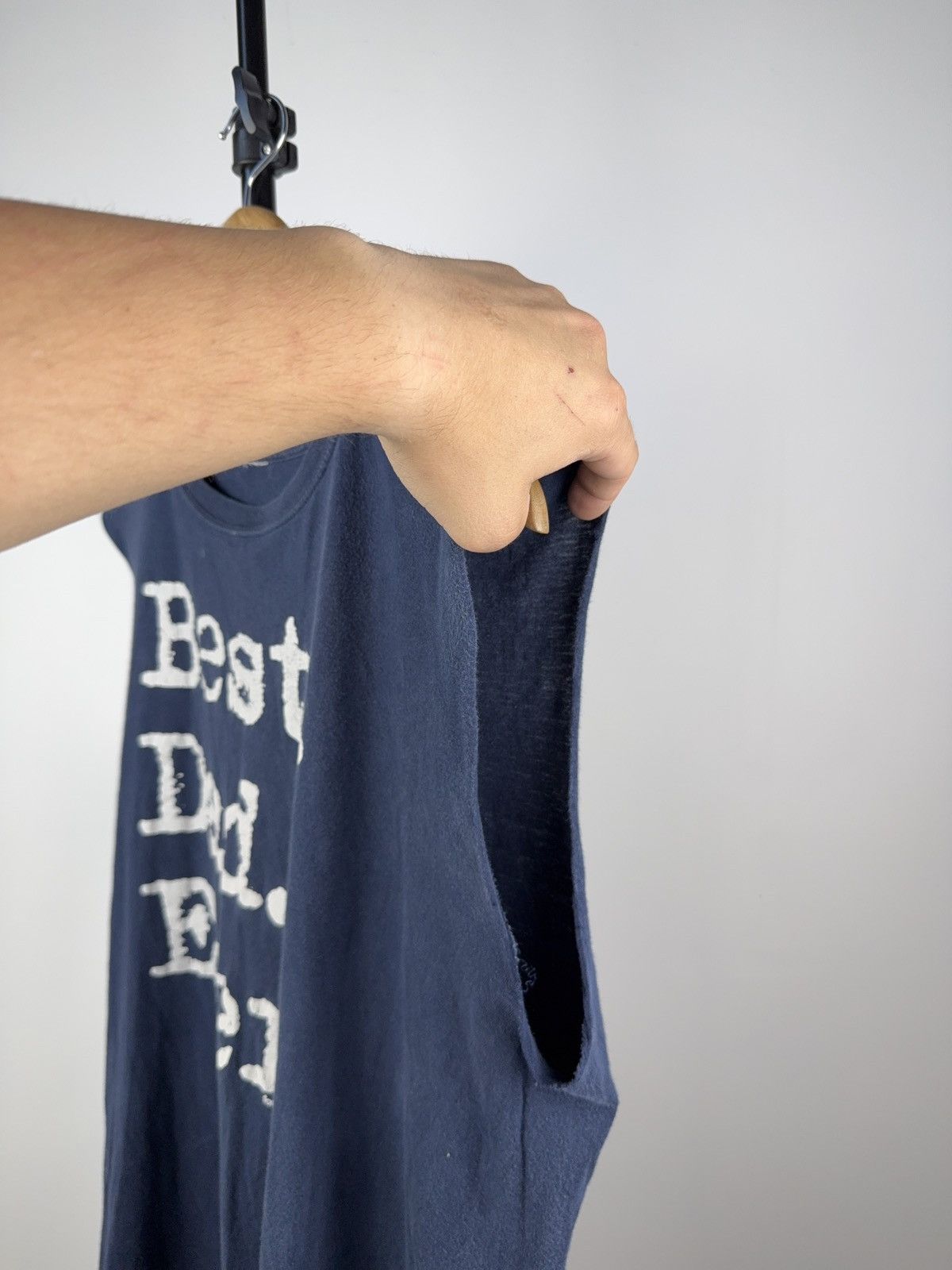Vintage Funny Dad Sleeveless Tee “Best Dad Ever” Navy Blue Size US M / EU 48-50 / 2 - 4 Thumbnail