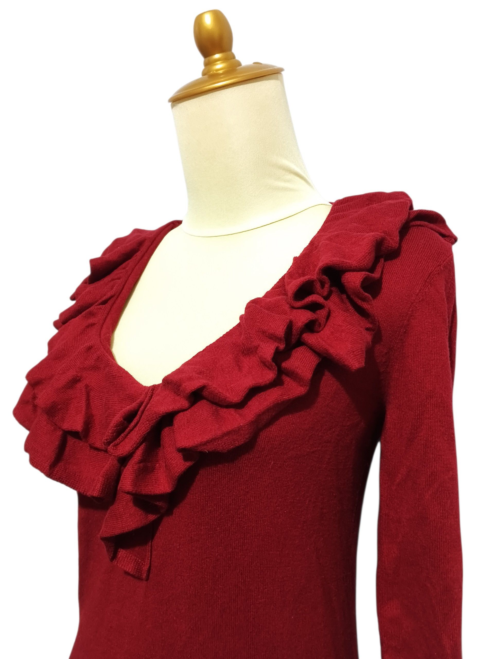 Lauren Ralph Lauren Lauren Ralph lauren V neck Ruffle Knit Sweater Size XS / US 0-2 / IT 36-38 - 3 Thumbnail