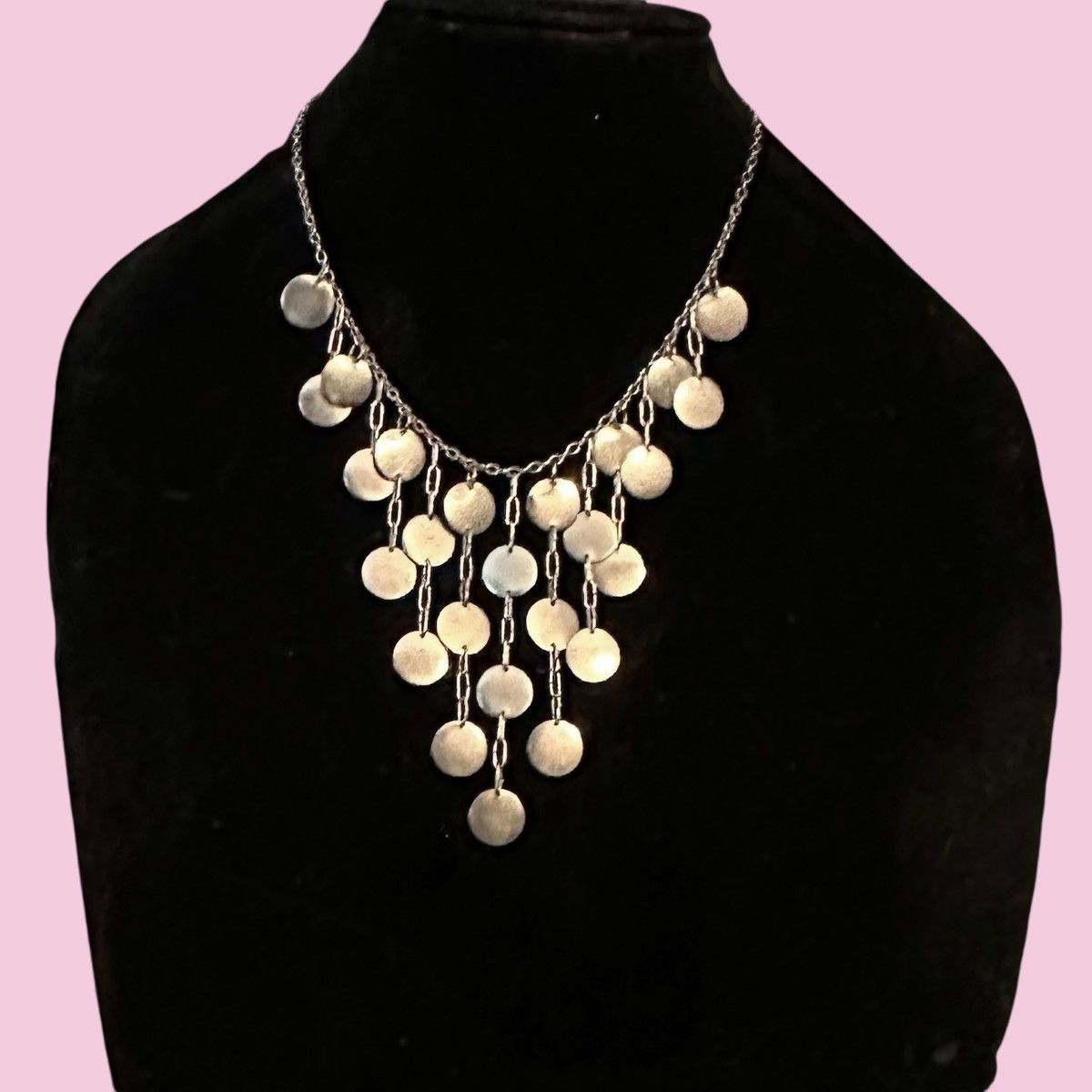 Vintage Vintage silver tone pyramid bib necklace Size ONE SIZE - 1 Thumbnail