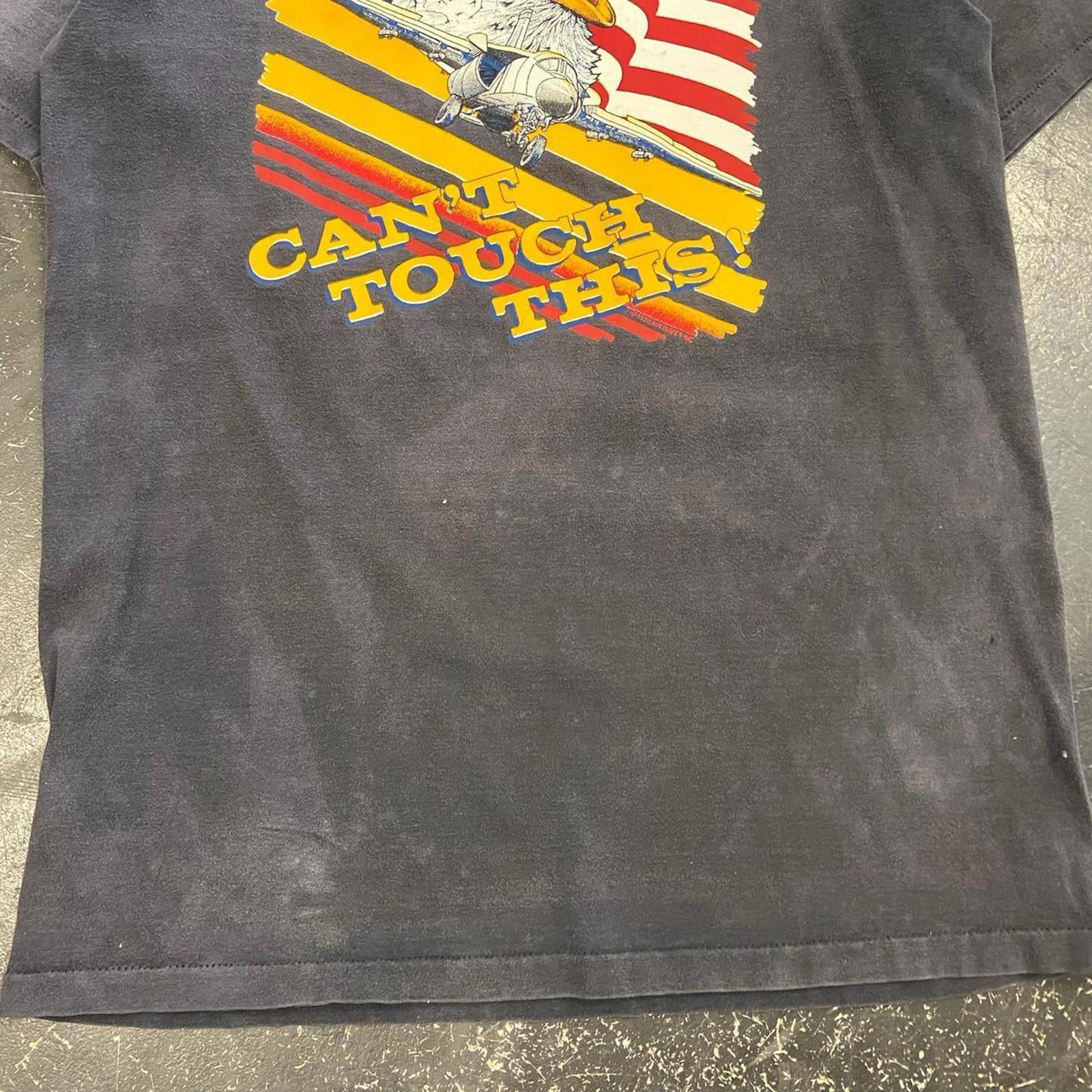 Vintage 1990 Faded ‘Can’t Touch This’ Desert Storm Fighter Jet Tee Size US L / EU 52-54 / 3 - 5 Thumbnail