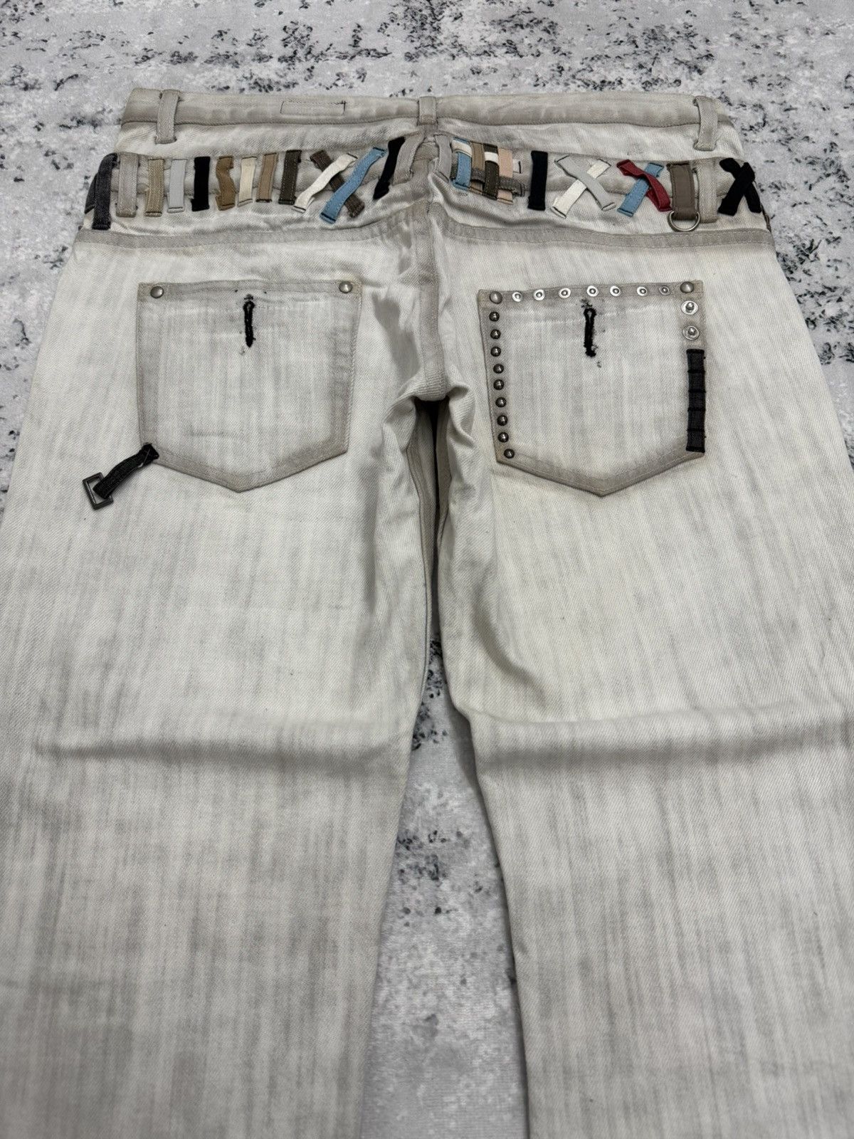 DKNY DKNY Double Waist Studs Released Hem Y2K Grey Straight Jeans Size US 32 / EU 48 - 11 Thumbnail