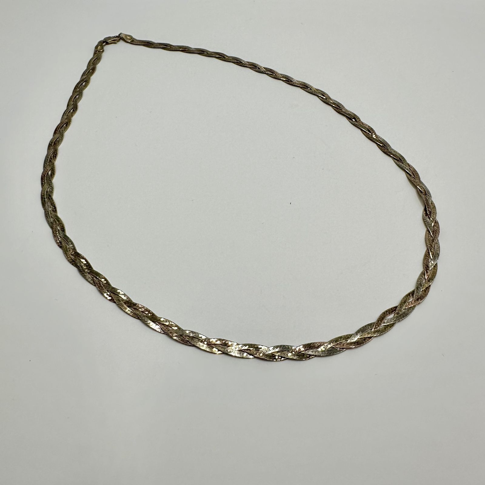 Sterling Silver Vintage Italian 925 Gilt Sterling Silver Necklace 10.1g Size ONE SIZE - 7 Thumbnail