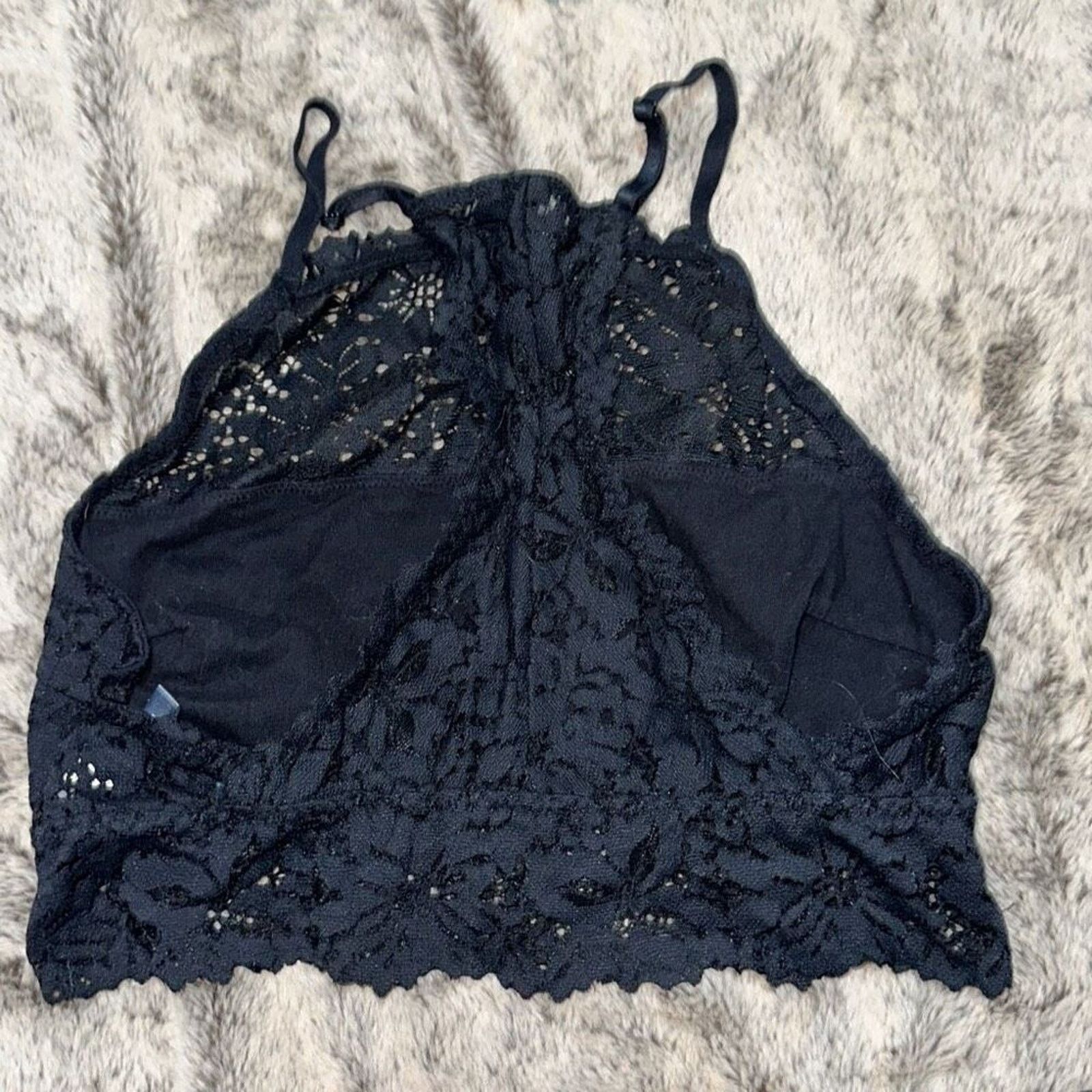 Other Aerie Black High Neck Lace Bralette | Sz S Size ONE SIZE - 2 Thumbnail