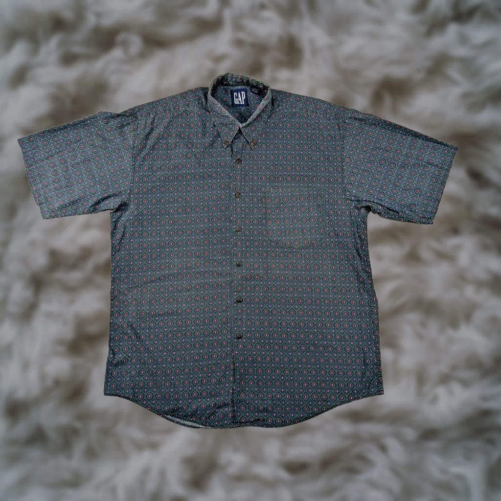 Gap VINTAGE Gap Shirt Mens Large Patterned Geometric Button-Down Shirt Size US L / EU 52-54 / 3 - 1 Thumbnail