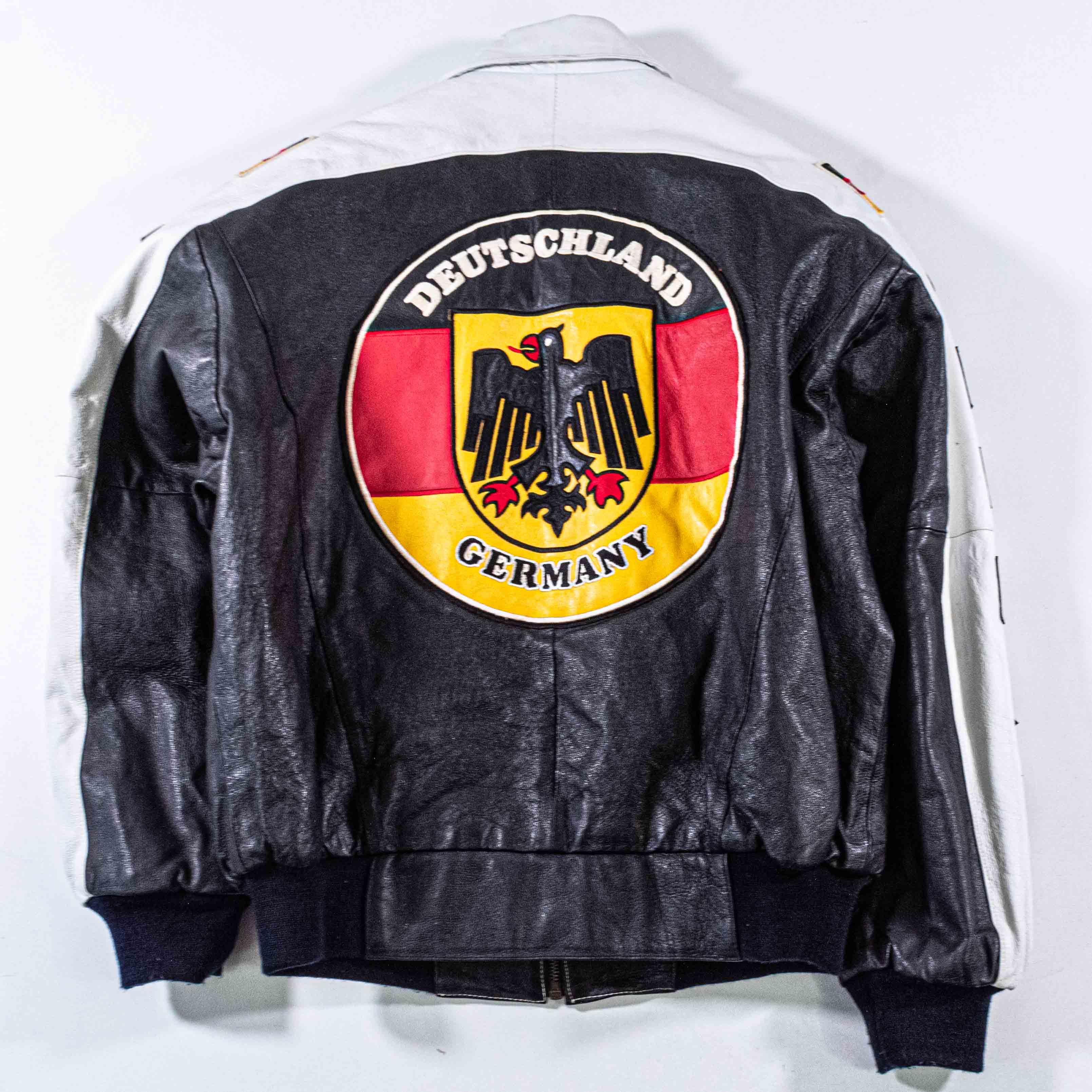 Excelled Excelled Germany Leather Bomber Jacket 90s World Cup Size US M / EU 48-50 / 2 - 2 Thumbnail
