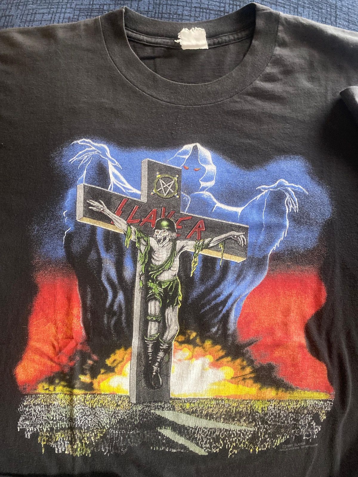 Band Tees Vintage 90s Slayer Season In The Abys Size US XL / EU 56 / 4 - 4 Thumbnail