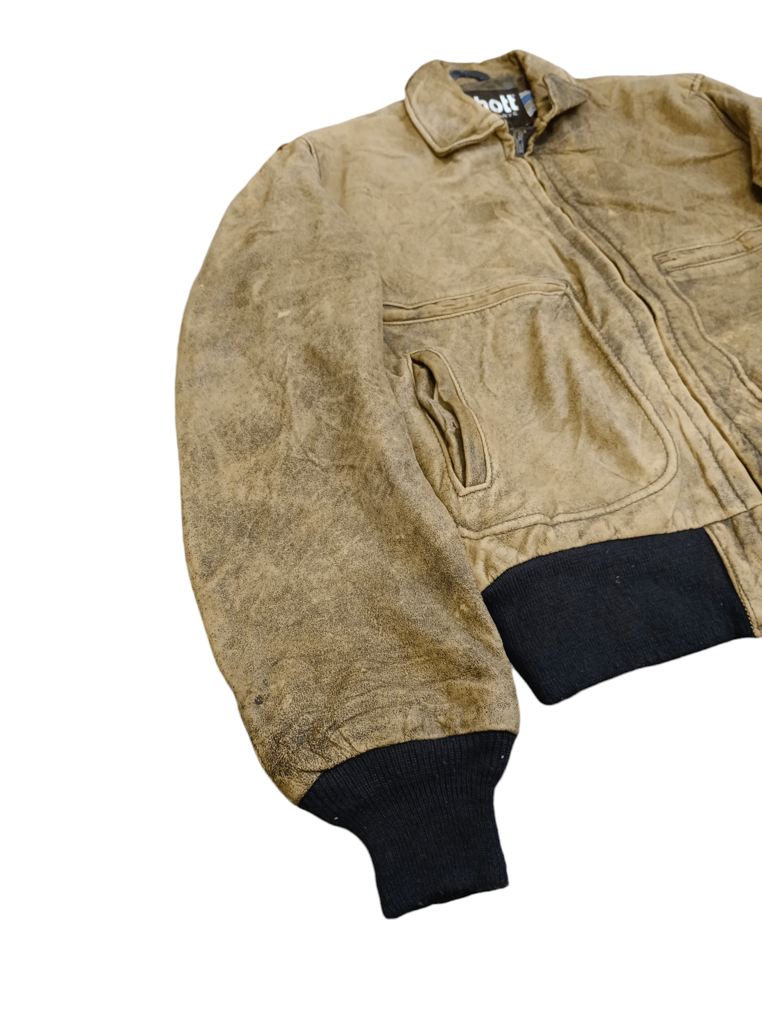 Schott THRASHED🔥SCHOTT SOFT LEATHER JACKET(SIZE TAG 40) Size US M / EU 48-50 / 2 - 2 Thumbnail