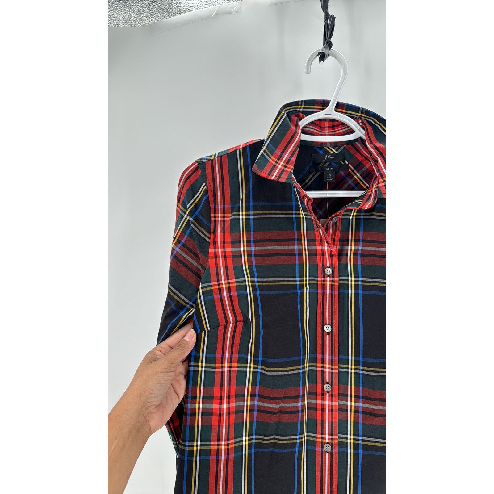 J.Crew J.CREW Slim-fit stretch poplin shirt in Stewart tartan sz 4 Size S / US 4 / IT 40 - 4 Thumbnail