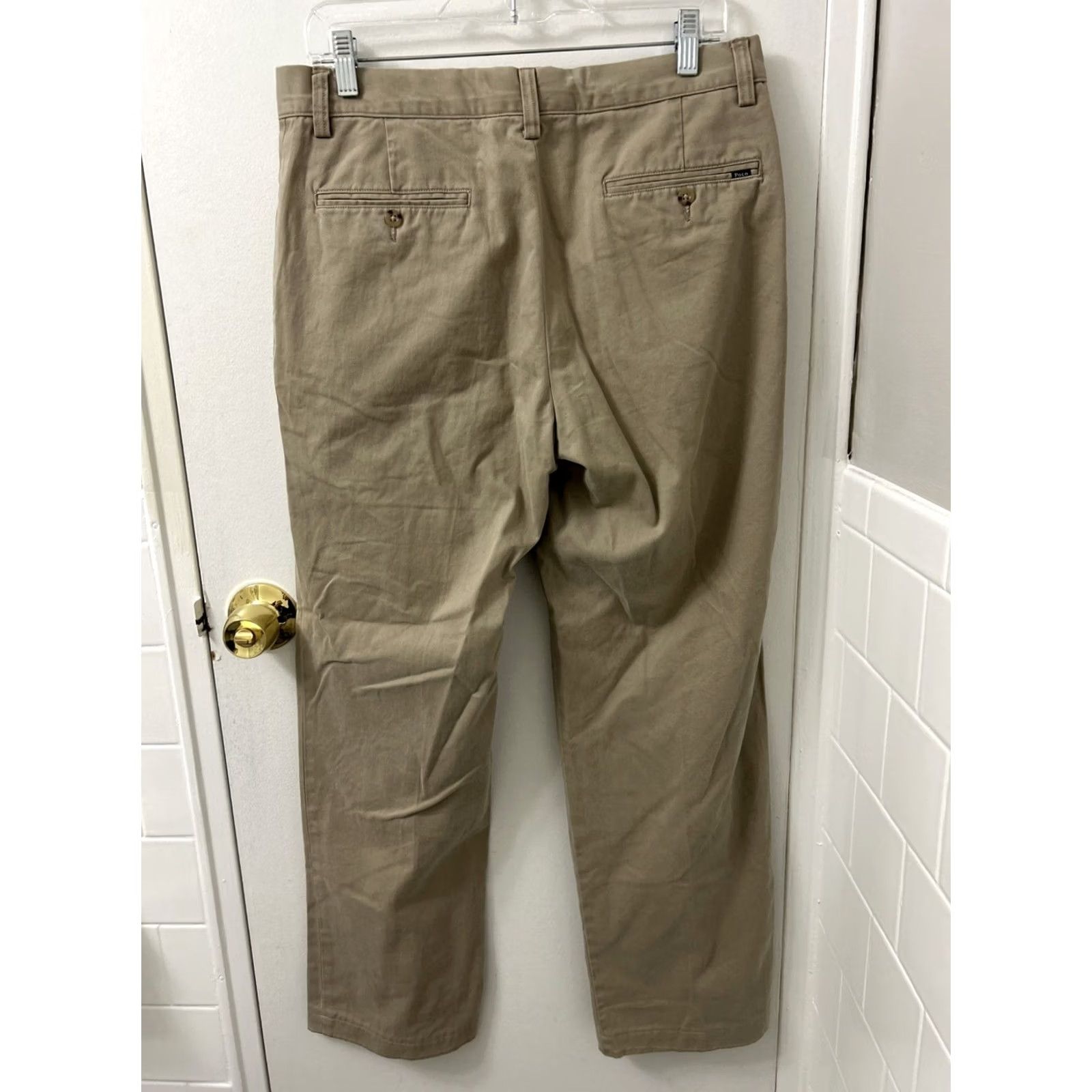 Polo Ralph Lauren Polo Ralph Lauren Pants Mens 32x32 Tan Chino Classic Fit Cotton Twill YKK Solid Front Logo Stretch Straight 32 in Regular Mens Size US XS / EU 42 / 0 - 4 Thumbnail