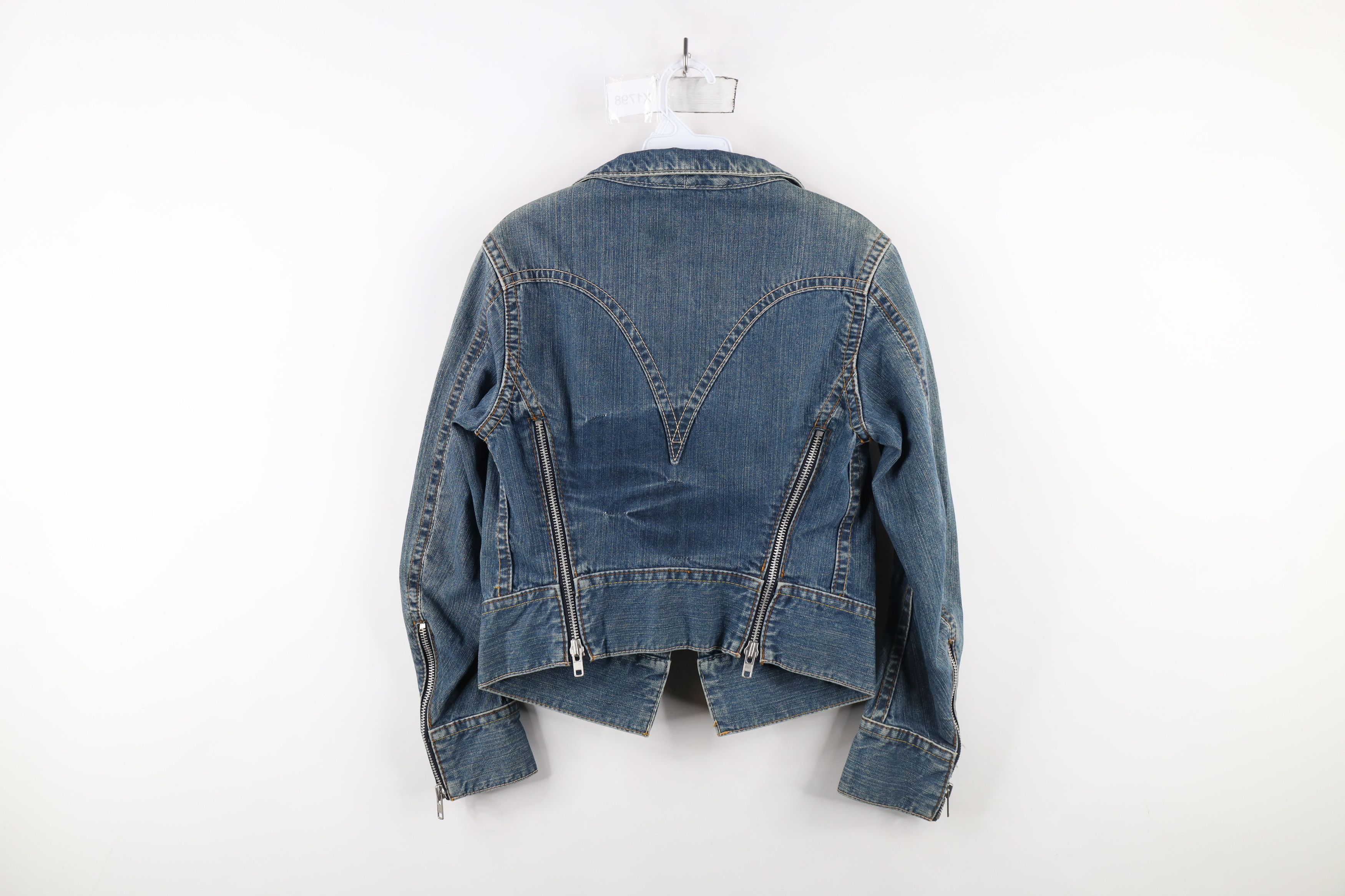 Levi's × Vintage Vintage Y2K Levis Zippered Denim Jean Trucker Jacket Size S / US 4 / IT 40 - 12 Thumbnail