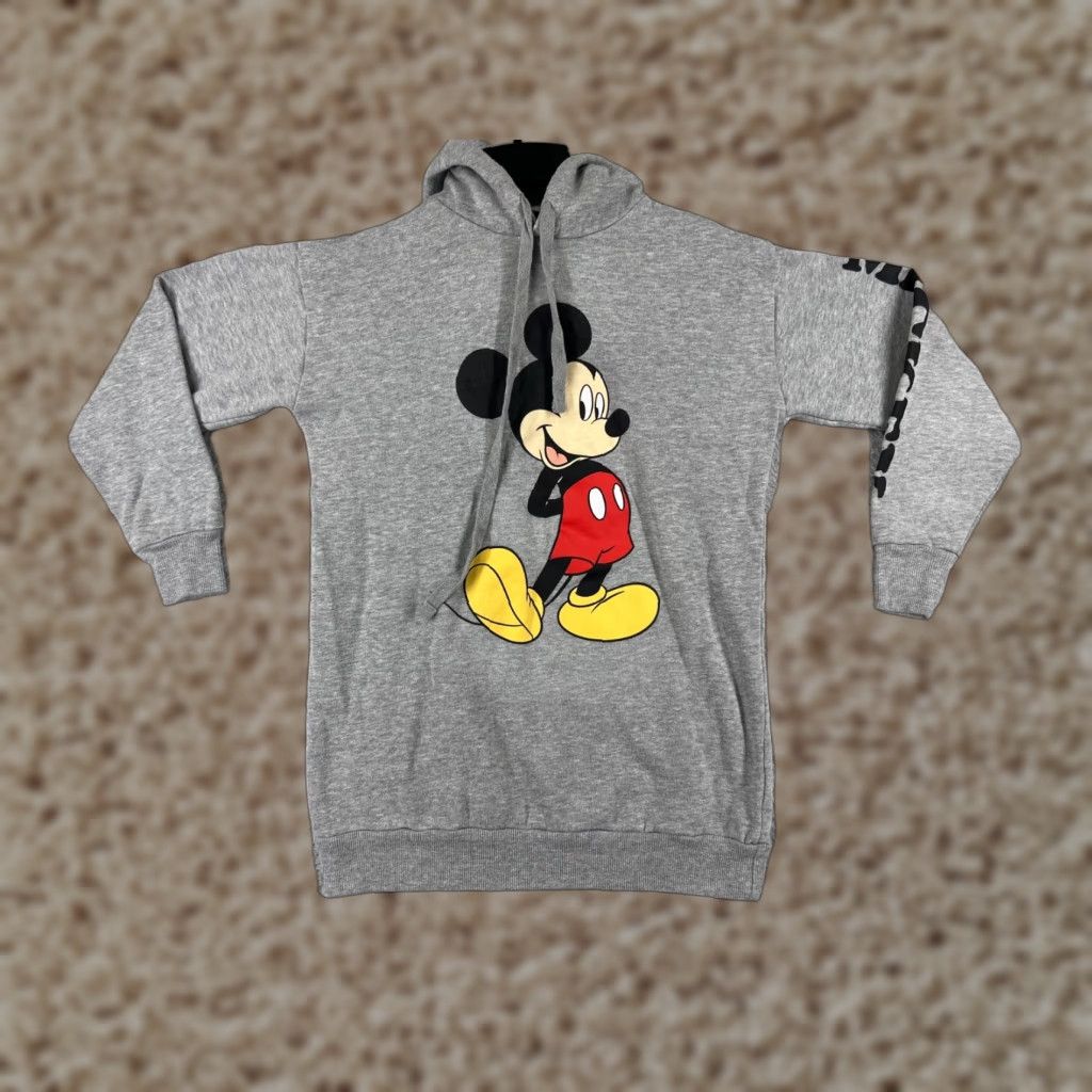 Disney Disney Men Sweater Hoodie Shirt XS Gray Mickey Mouse Cotton Blend Embroidered Logo Pullover Winter 90s Theme? Size US XS / EU 42 / 0 - 1 Thumbnail
