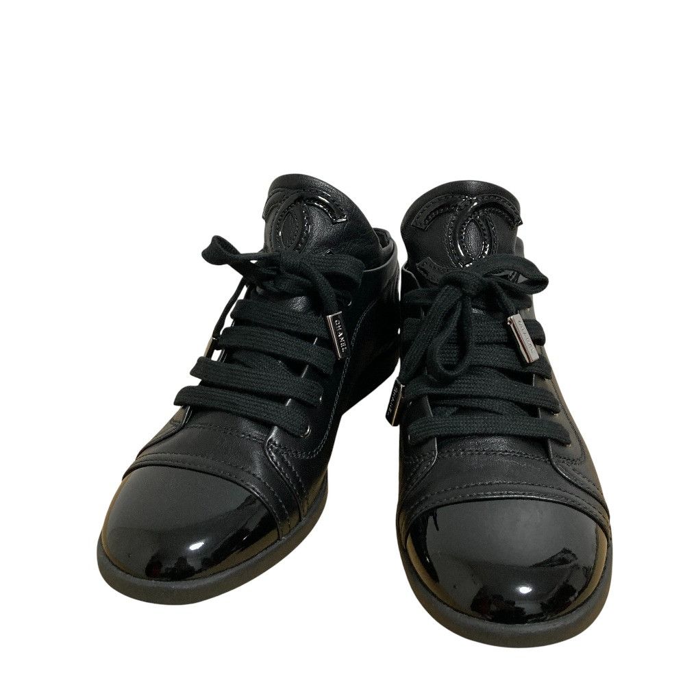 Chanel Chanel CHANEL Coco Mark Leather Sneakers Leather Shoes G25313 DUTY FREE for USA Size ONE SIZE - 1 Thumbnail