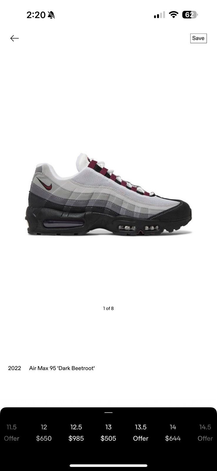 Nike Nike airmax 95 ‘Beetroot’ Size US 13 / EU 46 - 7 Thumbnail