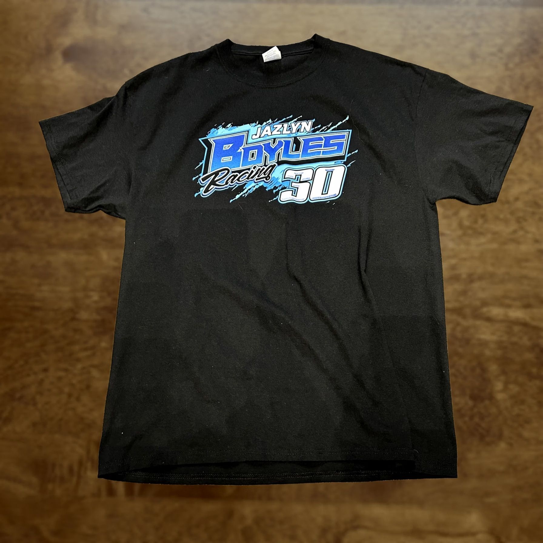 Port & Company Port & Company Shirt Mens XL Black Graphic Tee T-Shirt Jazlyn Boyles Racing 30 Crew Neck Short Sleeve Graphic Print T-Shirt Size US XL / EU 56 / 4 - 1 Thumbnail