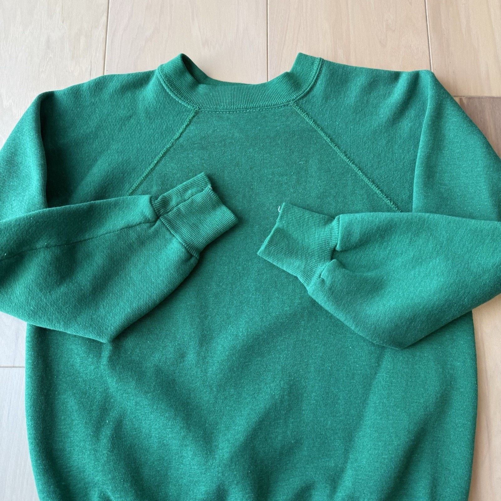 Vintage Vintage 60s Sweatshirt Small Green Blank Made in USA Fleece Size US S / EU 44-46 / 1 - 4 Thumbnail