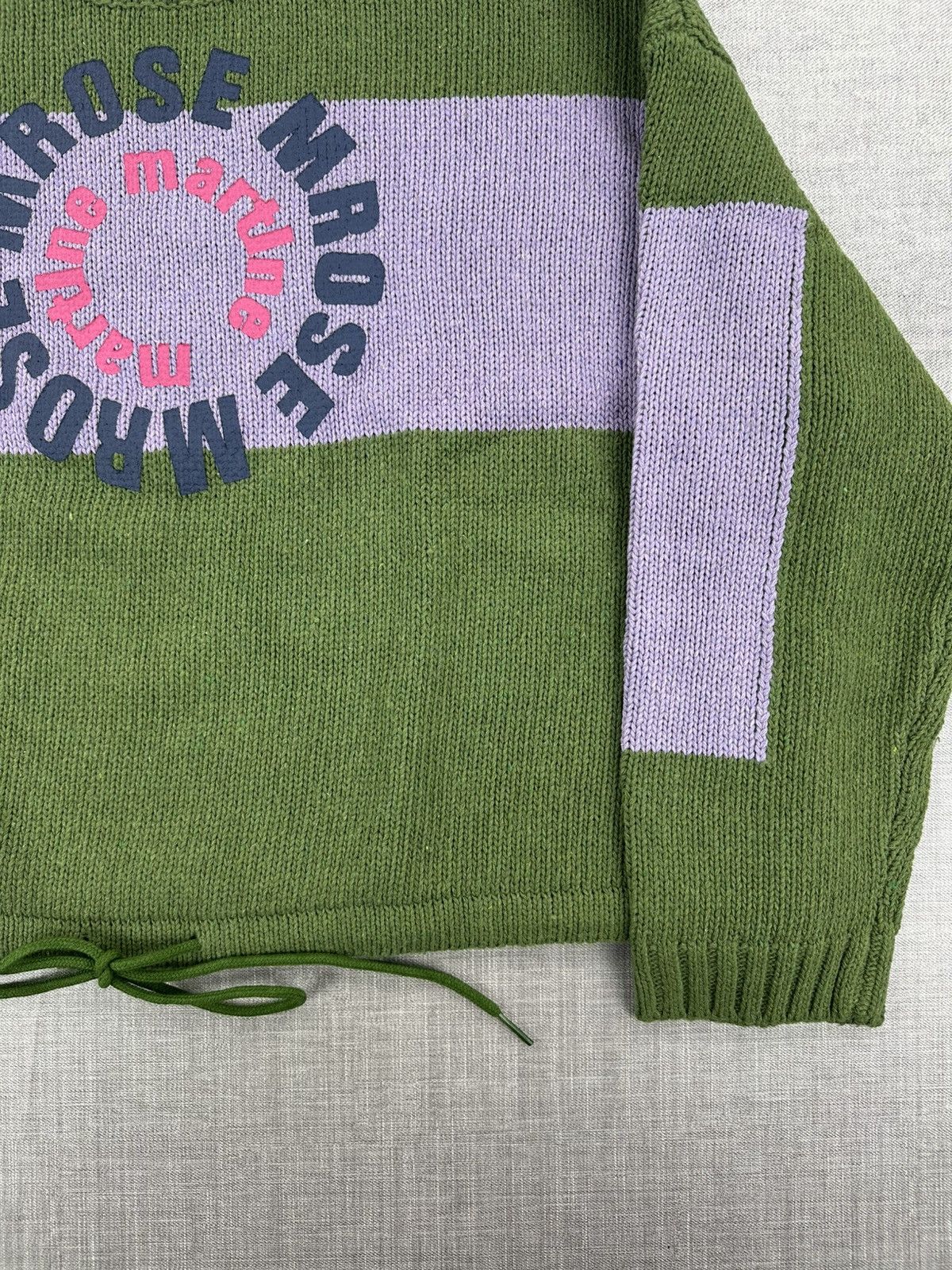 Martine Rose Martine Rose Green Wool Knit Logo Sweater XS Graphic Logo Size US XS / EU 42 / 0 - 7 Thumbnail