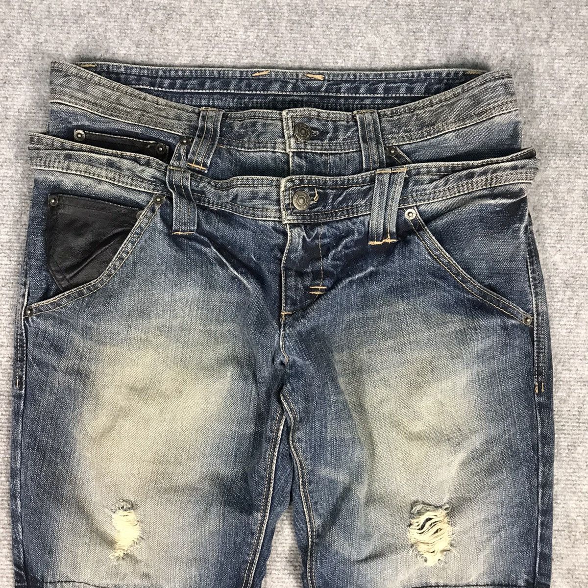 Japanese Brand × PPFM × Tornado Mart DOUBLE WAIST PPFM DISTRESSED JAPAN RARE DENIM PANTS Size US 32 / EU 48 - 2 Thumbnail