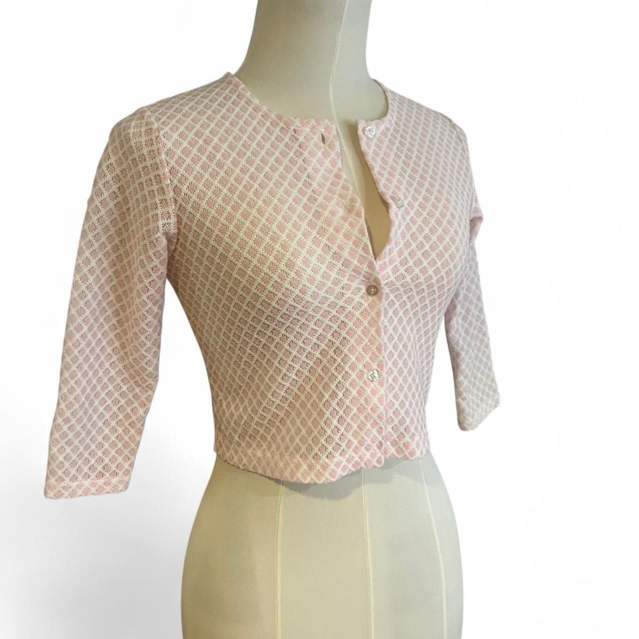Vintage Vintage y2k semi-sheer baby pink button top🪷 Size S / US 4 / IT 40 - 3 Thumbnail