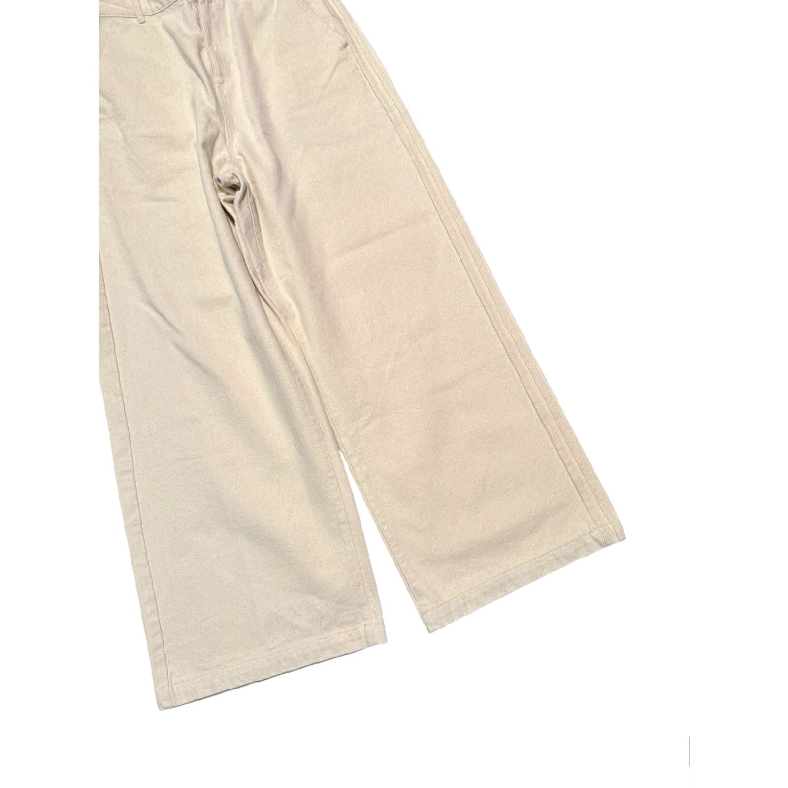 Adidas adidas x Kseniaschnaider Baggy Wide Leg Jeans Women's 32 Beige Denim Rave Skater Jeans Style 90s Hipster Punk Retro Womens Size 25" / US 0 / IT 36 - 4 Thumbnail