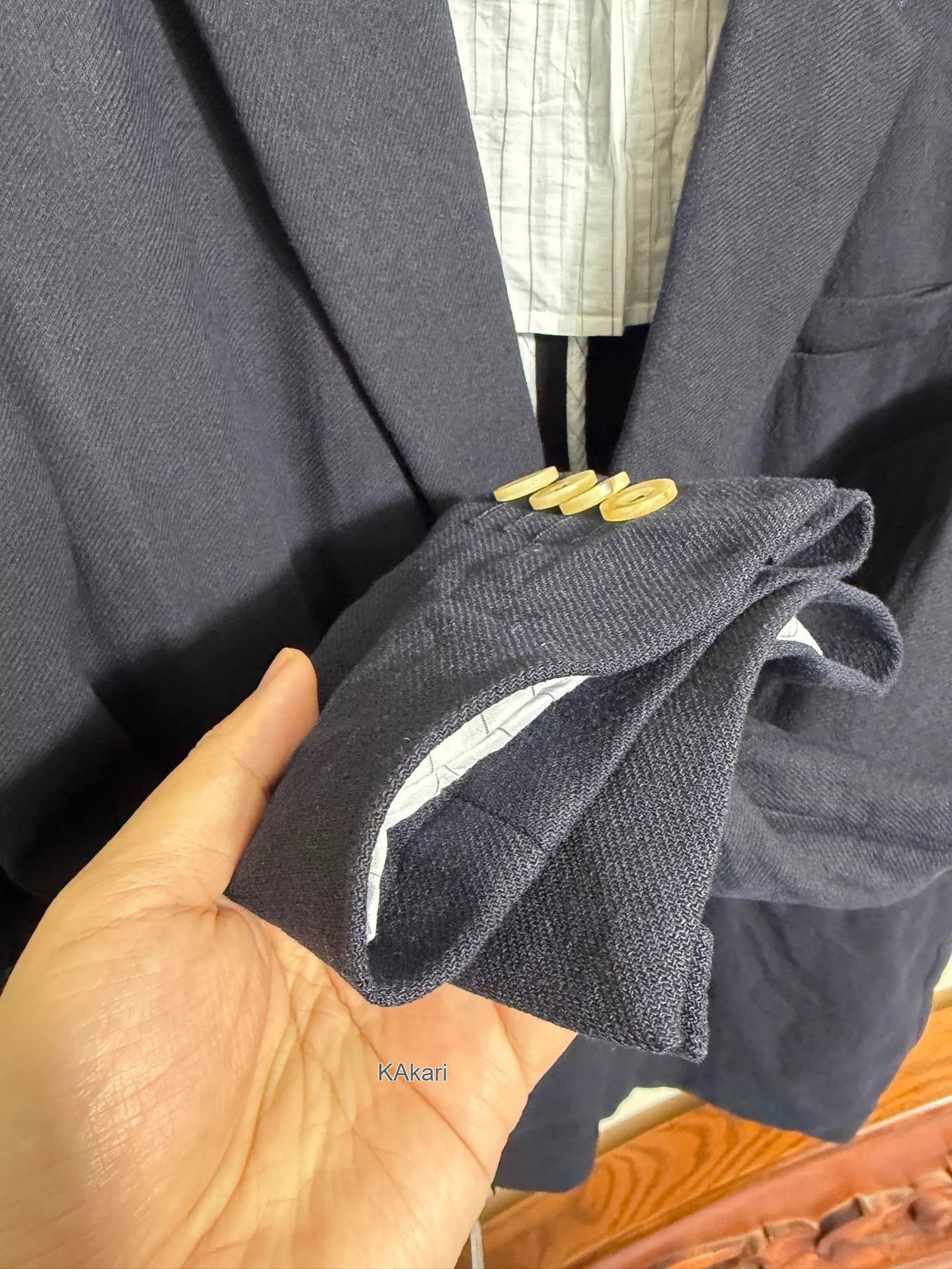 Giorgio Armani Blue Double-Breasted Blazer Size US XXS / EU 40 - 5 Thumbnail