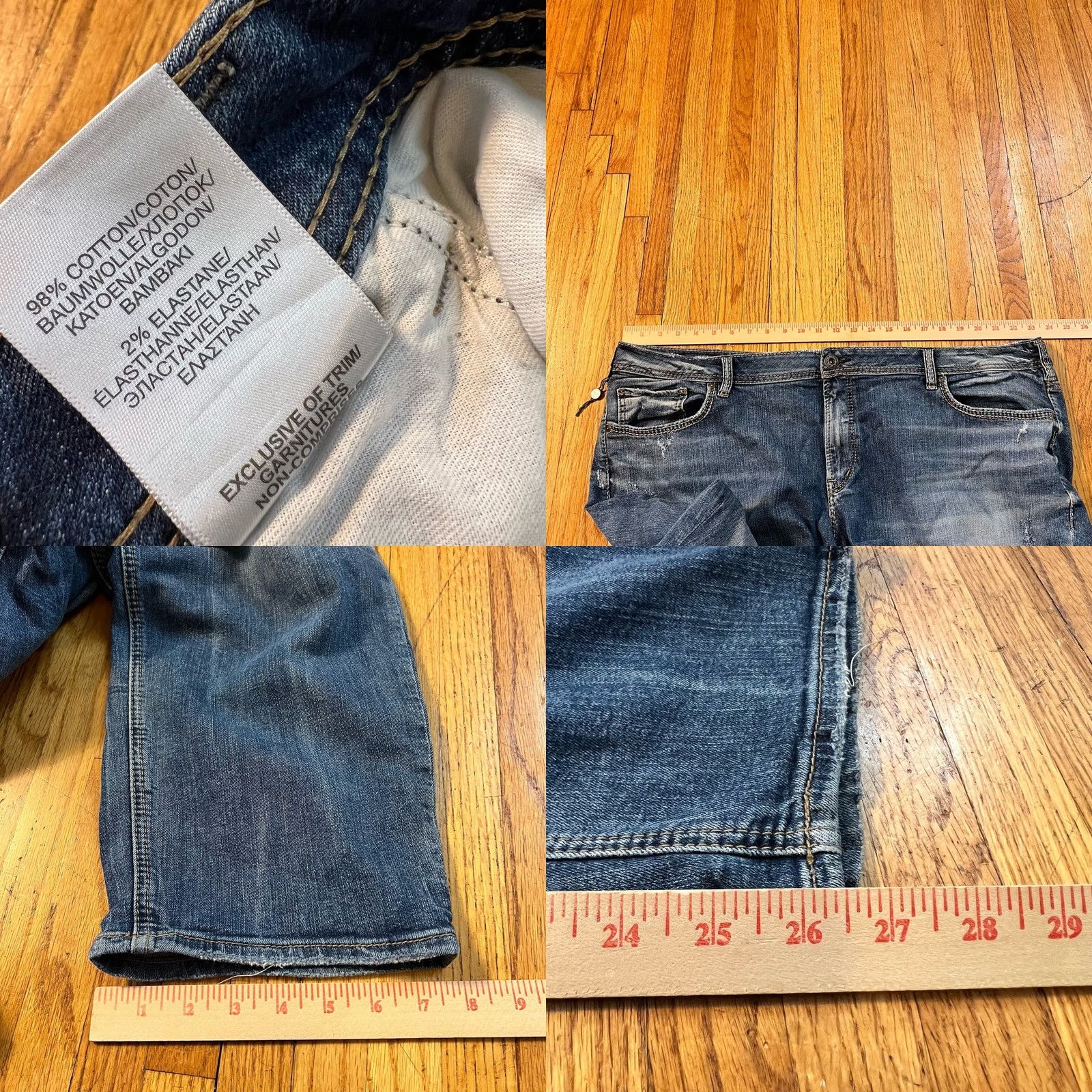 Silver Jeans Co. VINTAGE Silver Jeans Womens 24W Sam Blue Stretch High Rise Crop Jeans Womens 24W Sam Blue Stretch High Rise Crop 47x26.5 Actual Size 42" / US 20 - 8 Thumbnail