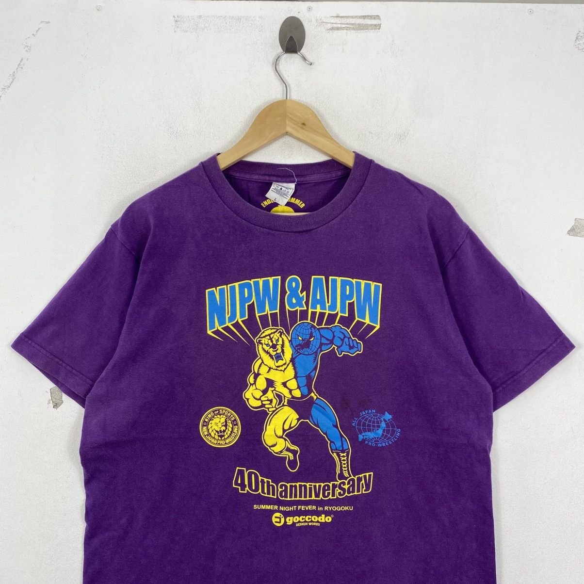 Japanese Brand Vintage 2012 NJPW x AJPW 40th Anniversary Shirt Goccodo L Size US L / EU 52-54 / 3 - 3 Thumbnail