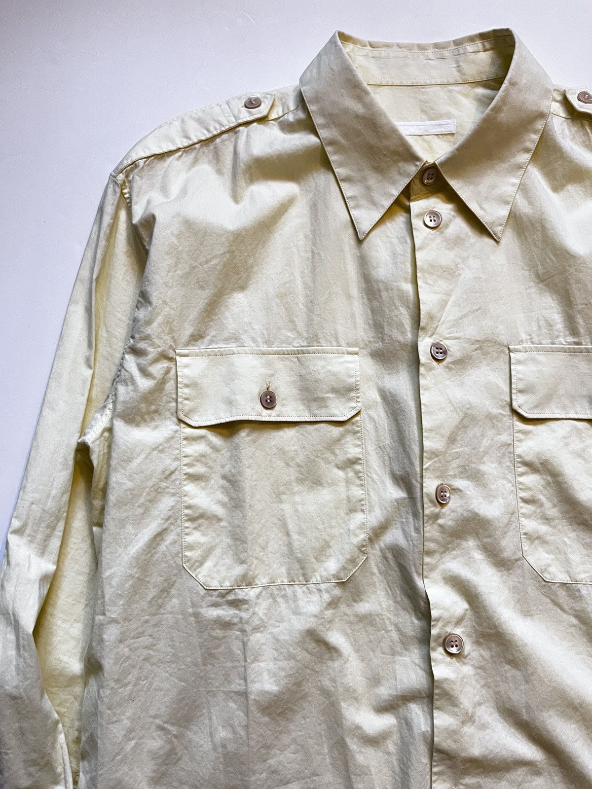 Helmut Lang Helmut Lang 03-04’ transparent military button up Size US L / EU 52-54 / 3 - 6 Thumbnail