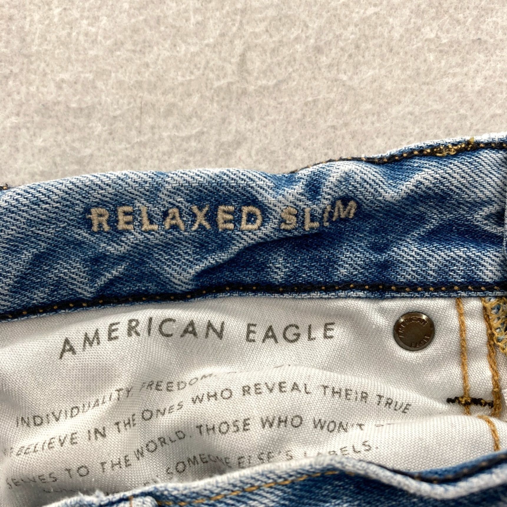 American Eagle Outfitters American Eagle Jeans Mens 28x26 Slim Leg Distressed Medium Wash Blue Denim Pant Size US 28 / EU 44 - 6 Thumbnail