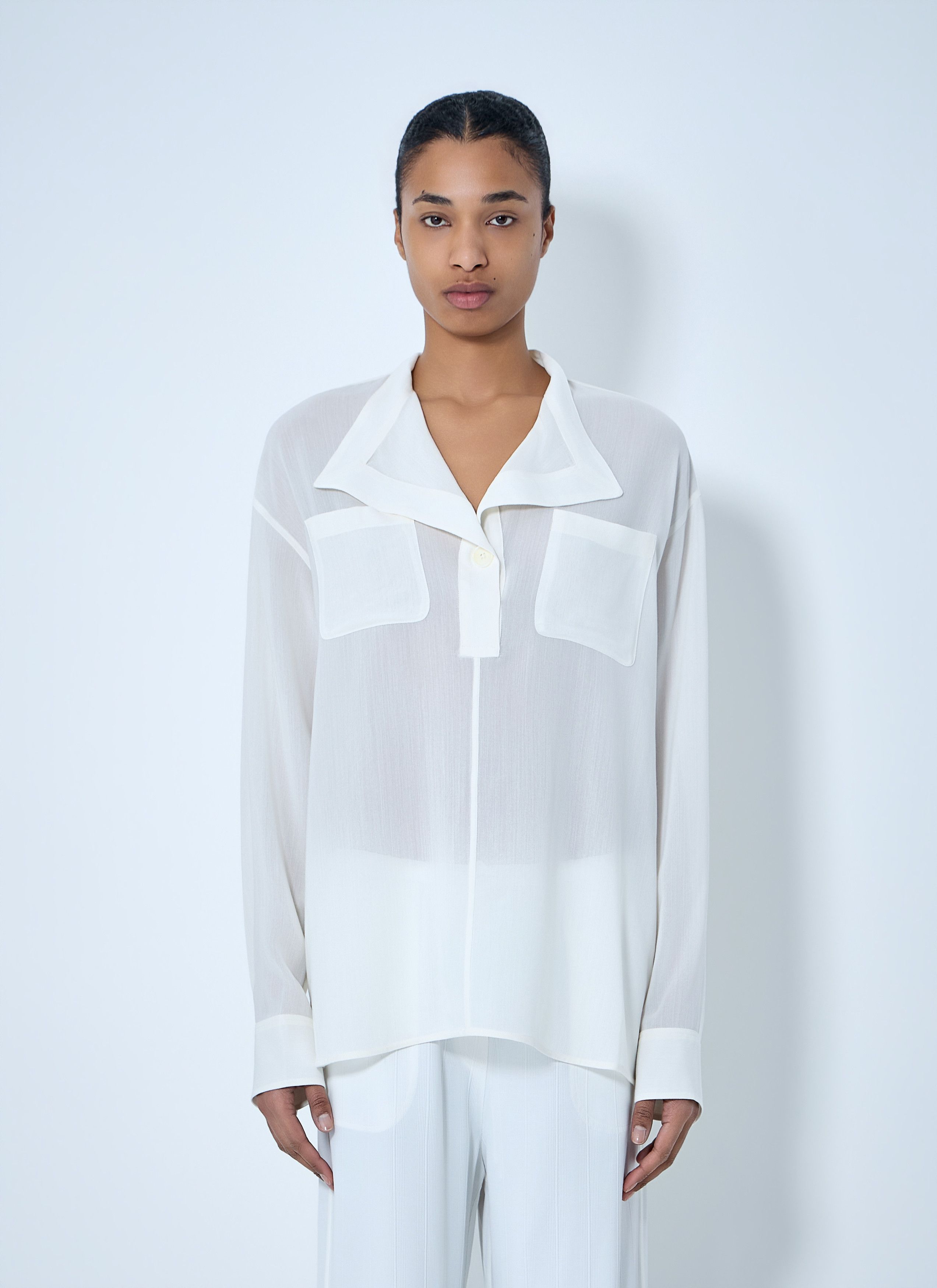 Toteme Sheer Silk Blouse Size S / US 4 / IT 40 - 1 Thumbnail
