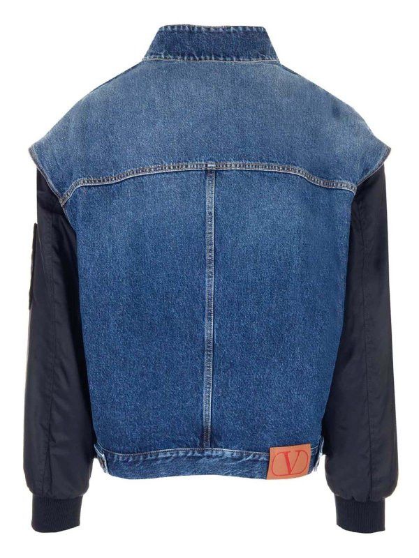Valentino o1y0525 Logo Bomber Jacket in Midnight Blue Size US S / EU 44-46 / 1 - 3 Thumbnail
