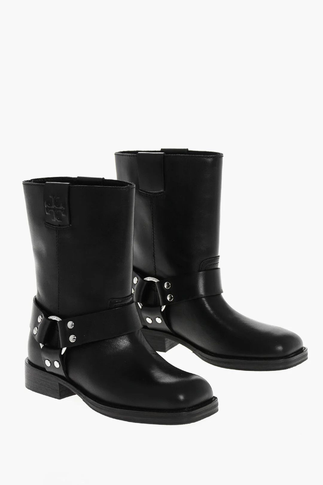 Tory Burch og1mm0426 Leather Biker Ankle Boots in Black Size US 6 / IT 36 - 3 Thumbnail