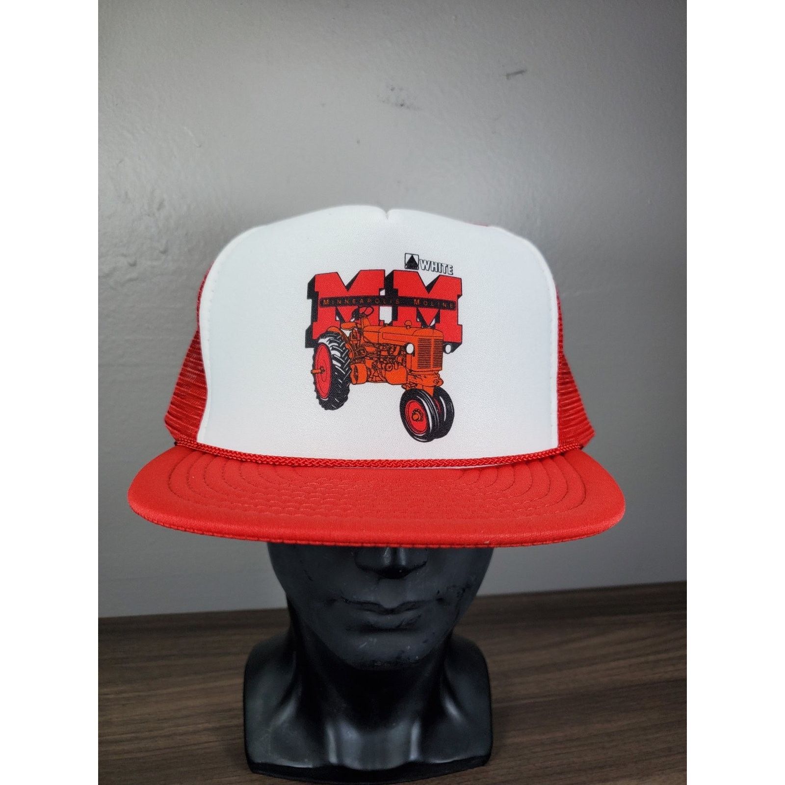 Nissan × Vintage Minneapolis Moline Farm Tractor Trucker Hat Snapback Cap Ag Size ONE SIZE - 3 Thumbnail