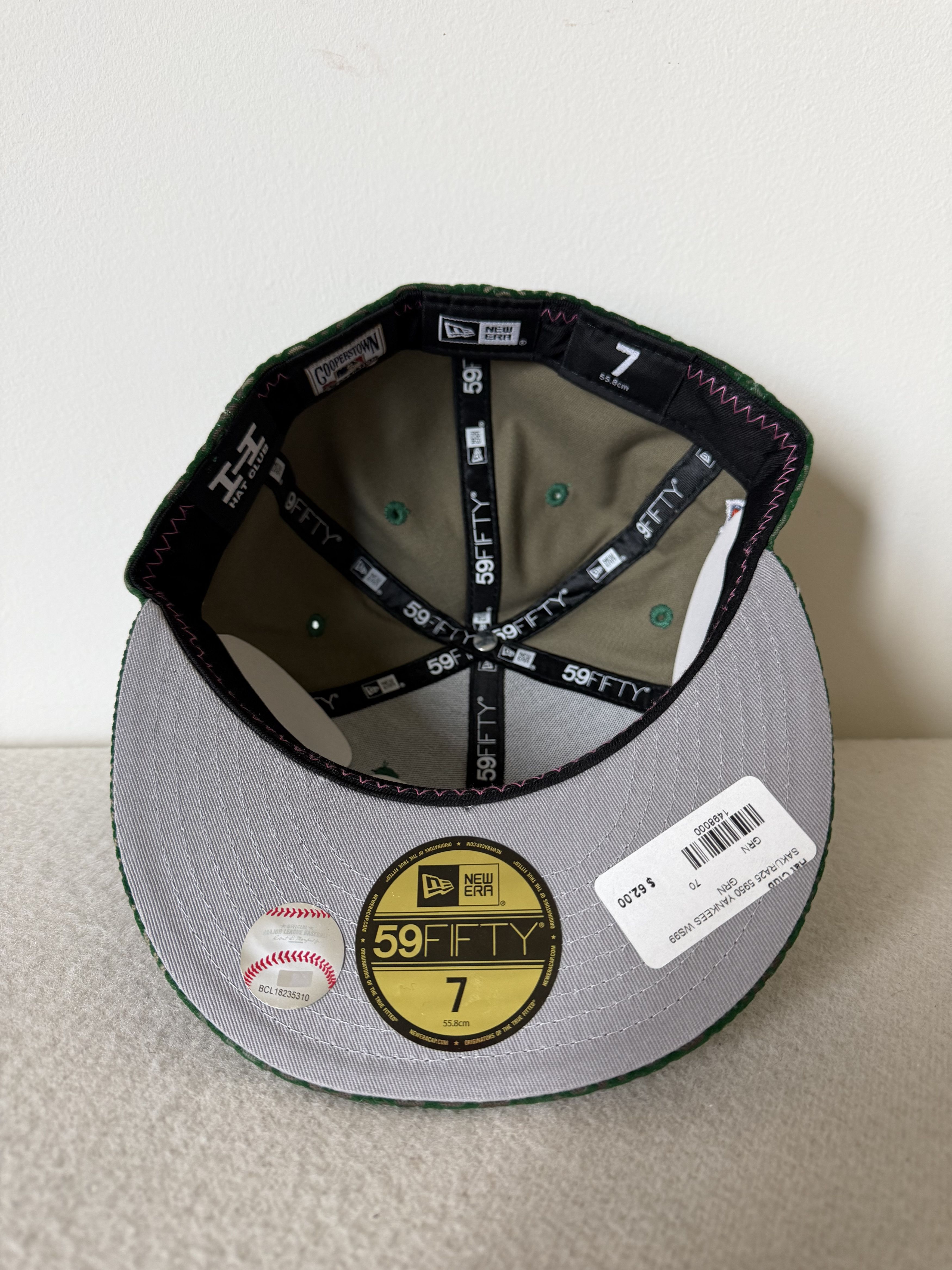 New Era 7 New Era Hat Club Yankees Sakura 59FIFTY Fitted Hat Green Size ONE SIZE - 6 Thumbnail