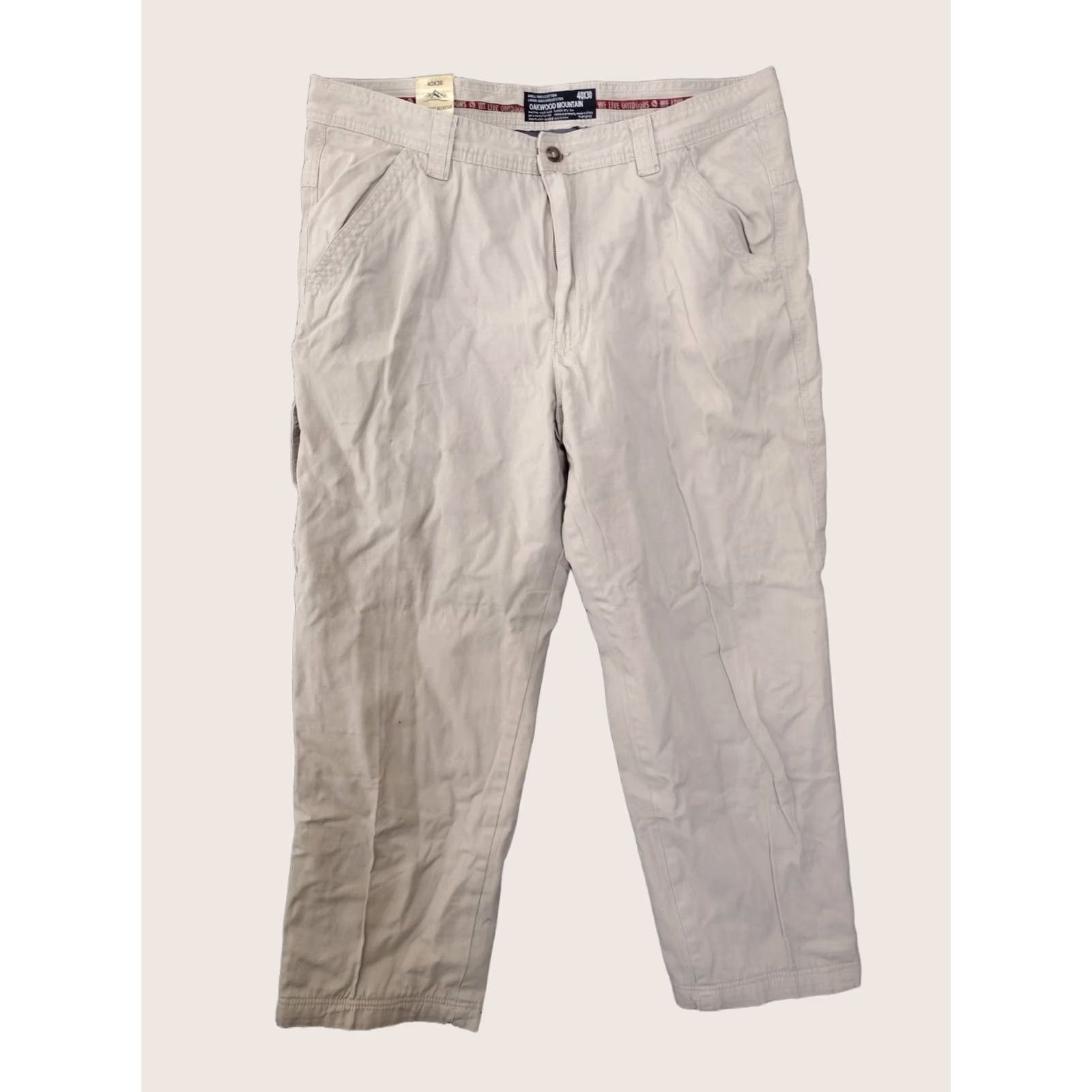 Vintage Oakwood Mountain Khakis Pants Mens 40x40 Tan Cotton Relaxed Fit Khakis Size US 40 / EU 56 - 1 Thumbnail