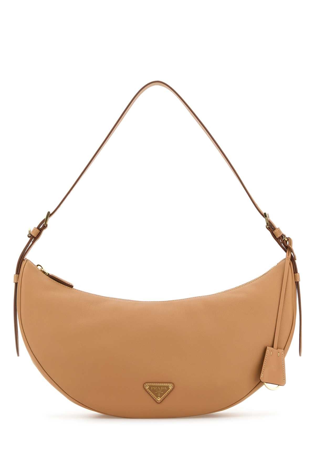 Prada Peach Leather Large Prada Demi-Lune Crossbody Bag Size ONE SIZE - 1 Thumbnail