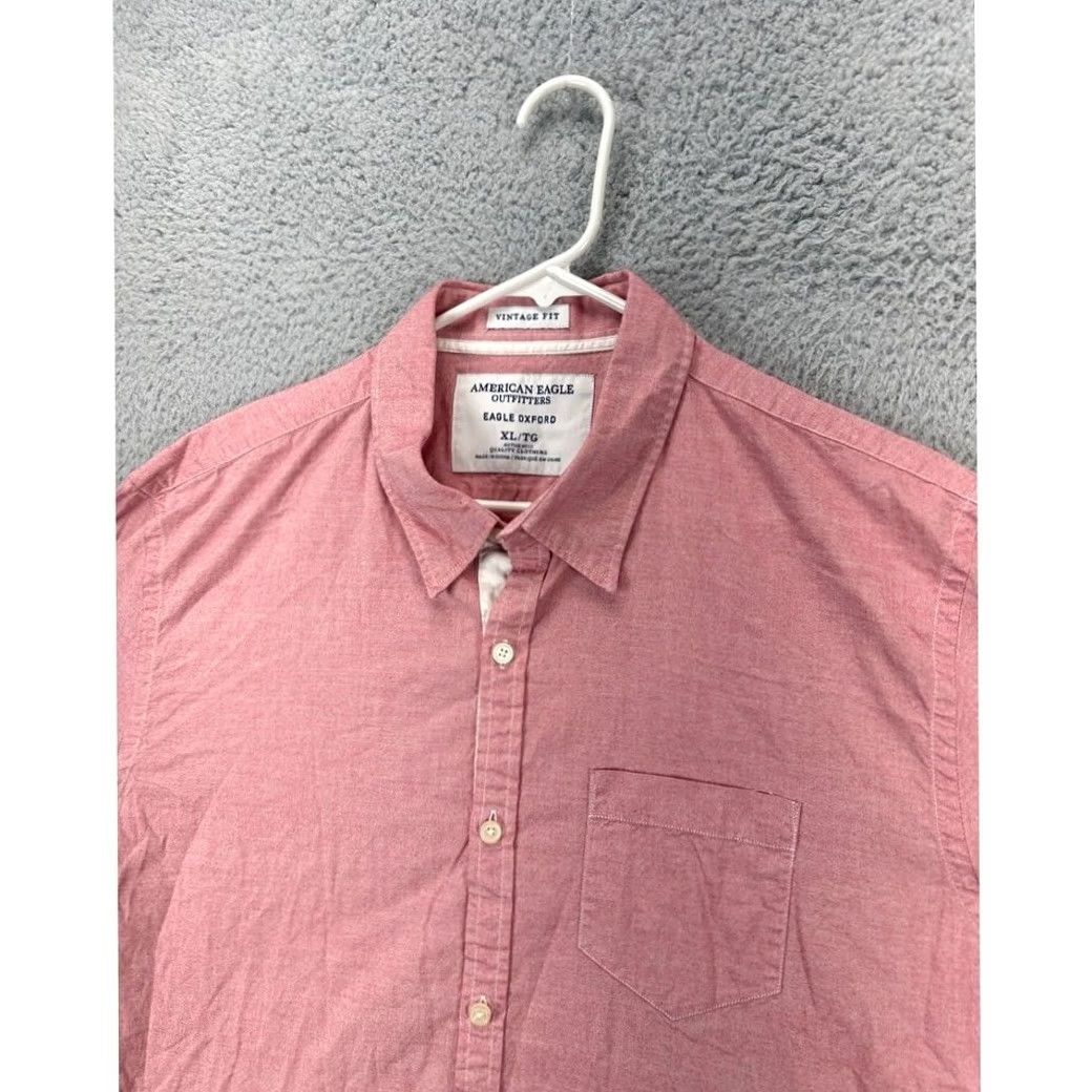Vintage American Eagle Shirt XL Pink Oxford Button-Up Long Sleeve Mens Regular Fit Vintage? No Size US XL / EU 56 / 4 - 6 Thumbnail