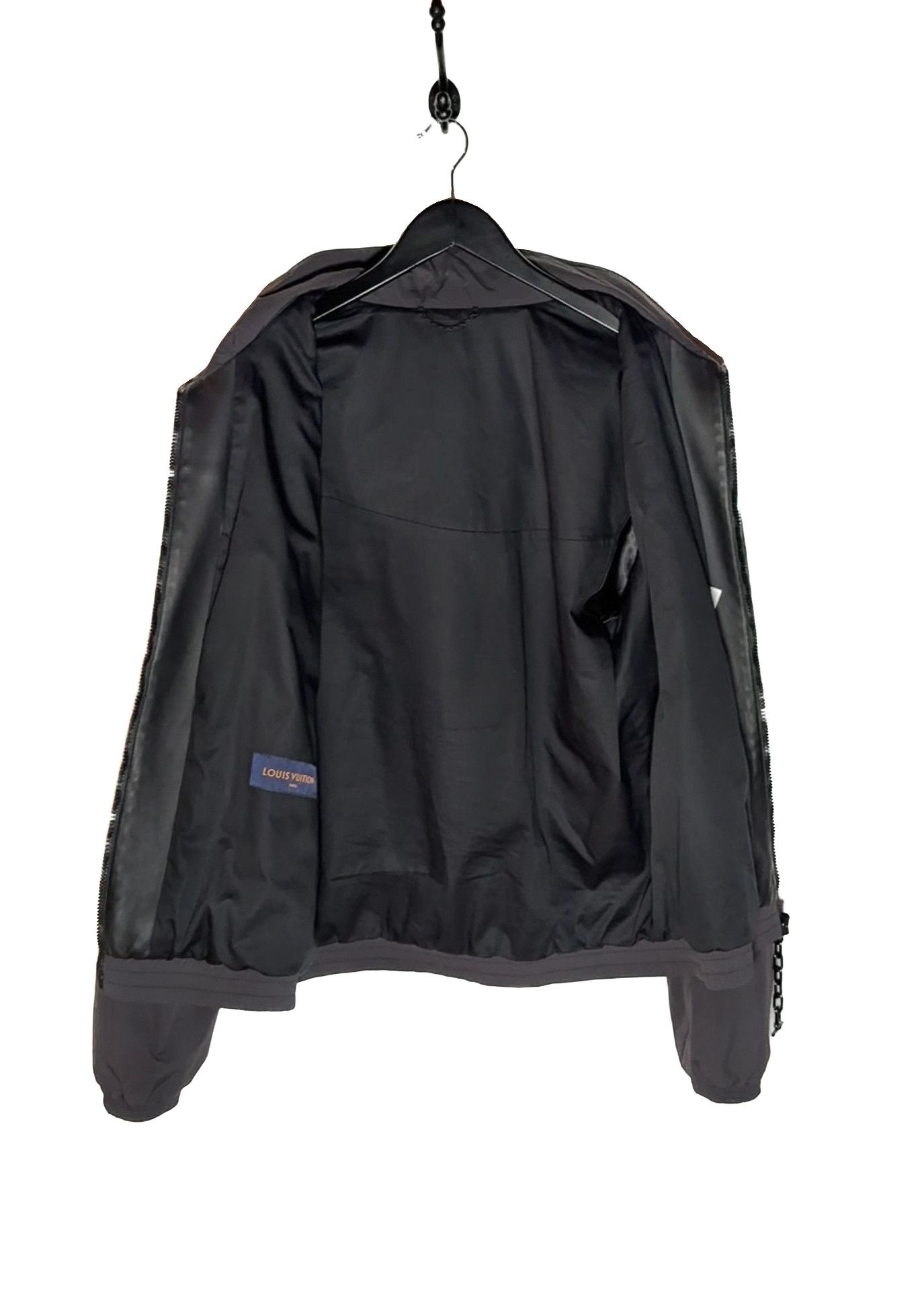 Louis Vuitton Louis Vuitton Black Leather Monogram Flower Mix Nylon Jacket Size US XL / EU 56 / 4 - 4 Thumbnail