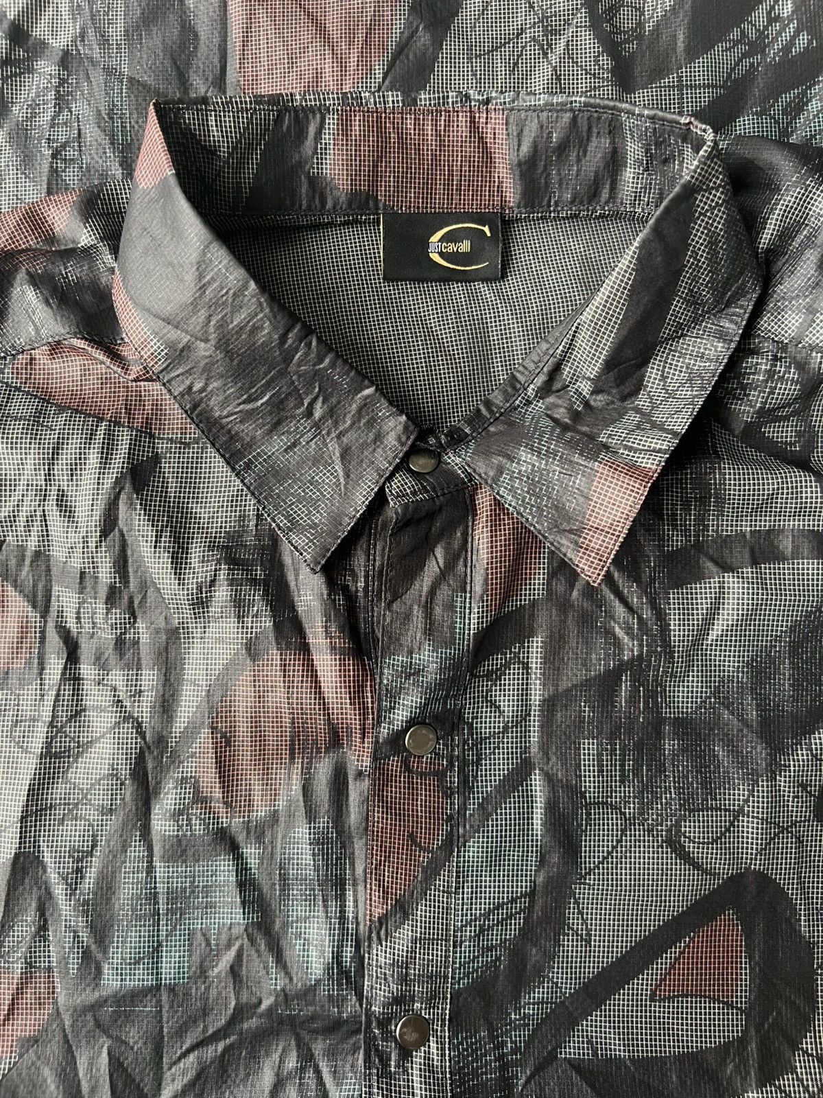 Roberto Cavalli FW11 Pop Art Multicolor Abstract Print Button Silk Overshirt Size US L / EU 52-54 / 3 - 1 Thumbnail