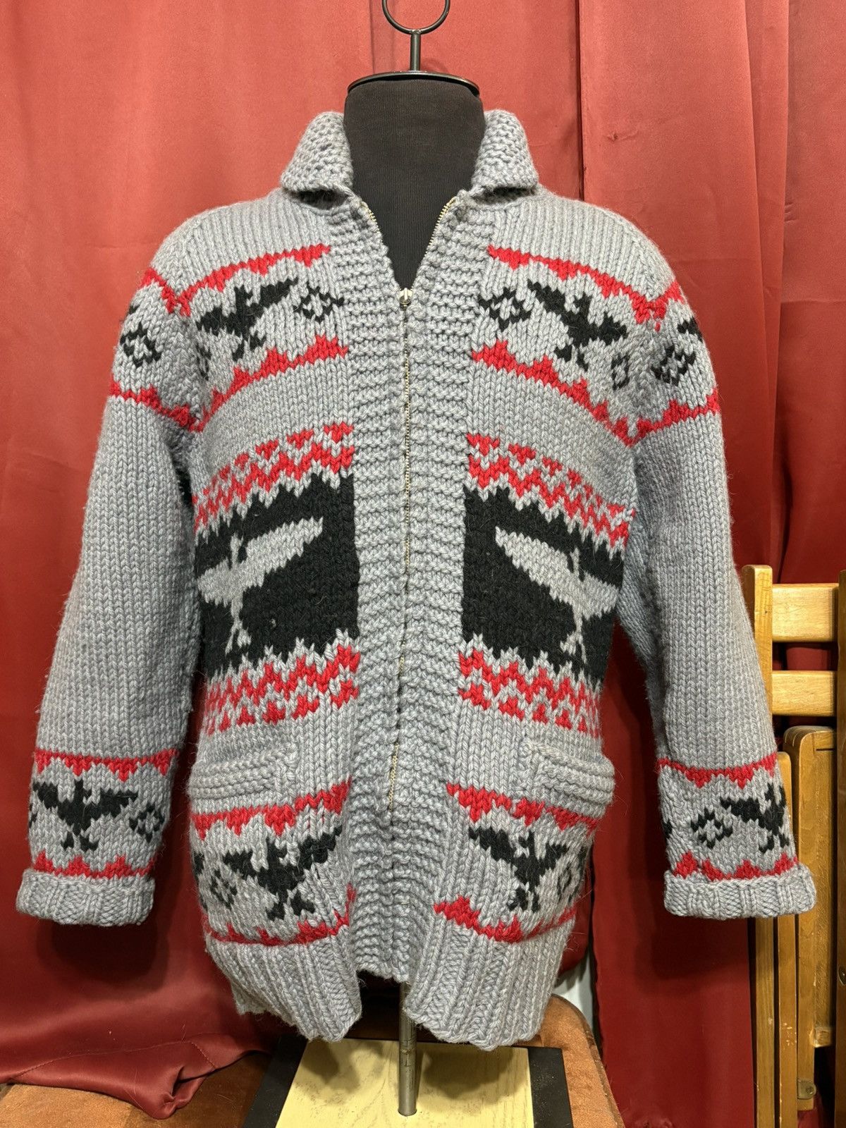 Vintage Vintage Cowichan Wool Jacket 70’s Thunderbird Boho Grail Size US XL / EU 56 / 4 - 1 Thumbnail