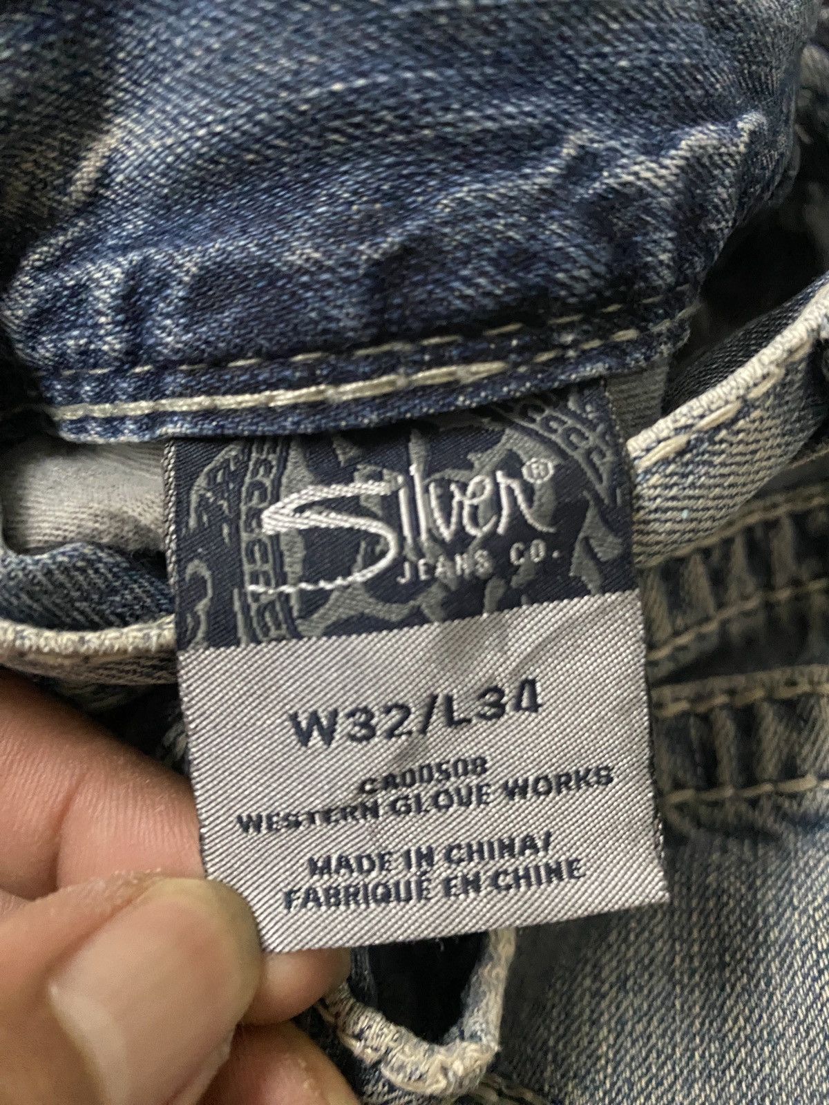 If Six Was Nine 2000's Silver Flared Mudwash Destroy Stitch Jeans Size US 34 / EU 50 - 14 Thumbnail