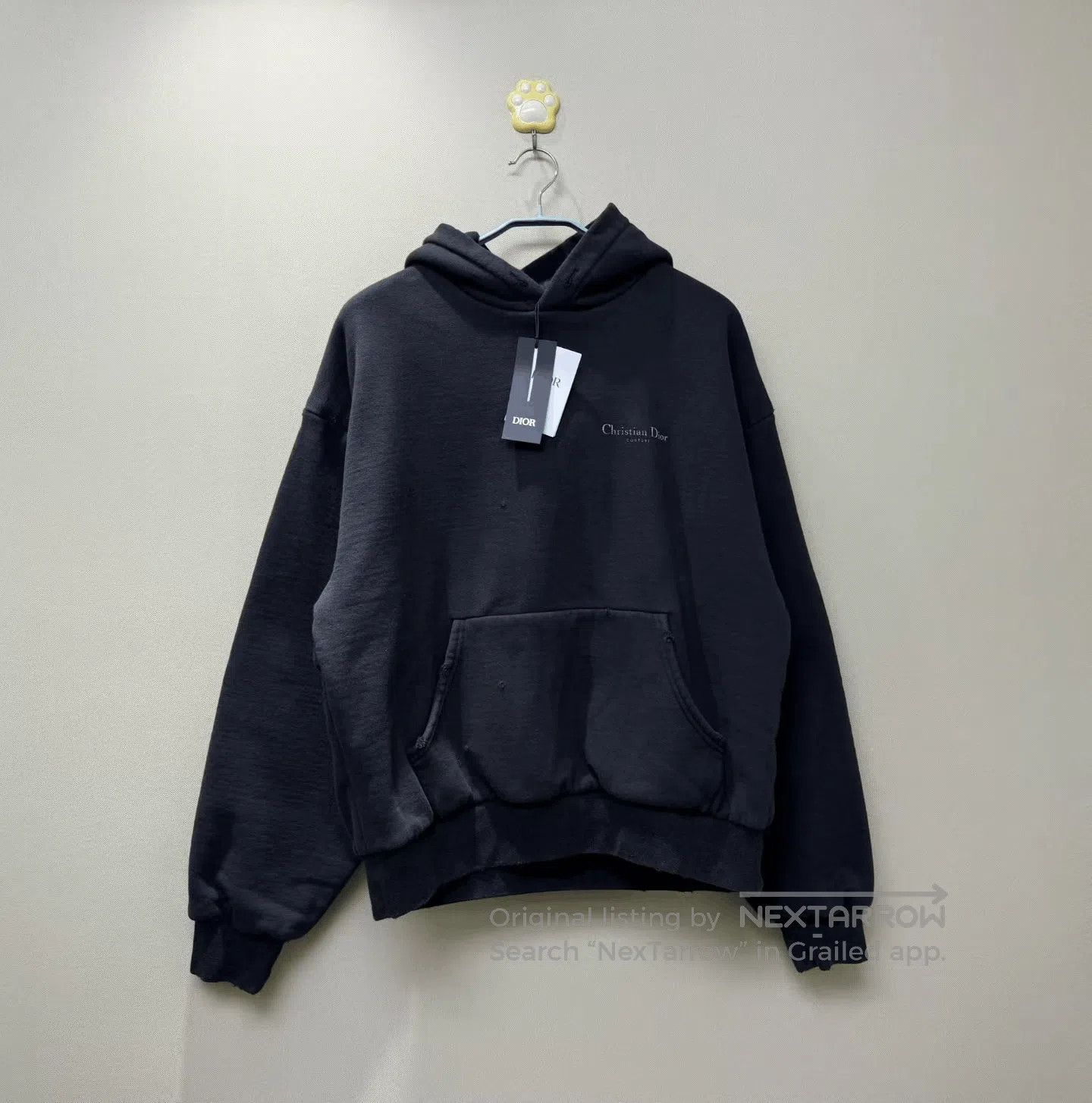 Dior DIOR Black Distressed Slogan Hoodie. Size US L / EU 52-54 / 3 - 1 Thumbnail