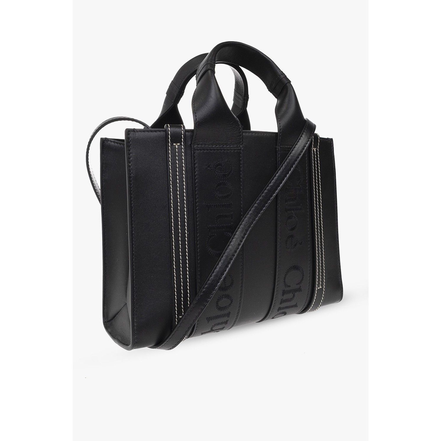 Chloe Chloe Small Tote Black Grained Leather Top Handle Bag New & Size ONE SIZE - 3 Thumbnail